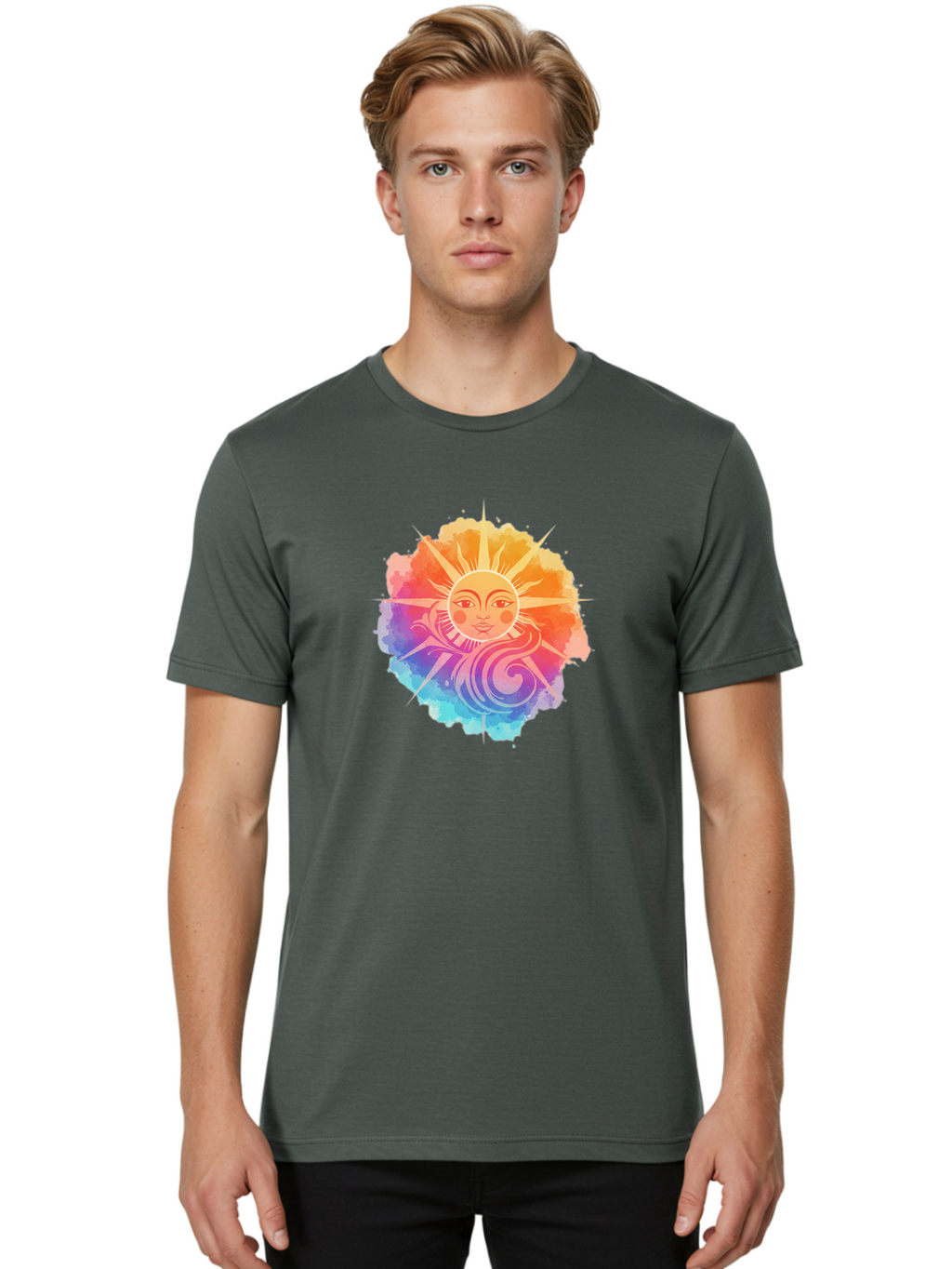 Sun-Symbol Men'S Graphic Tee, 100% Cotton, Comfortable Casual Summer Wear, Machine Washable, Vintage Camera, Old Camera, Antique Camera, Black Camera, Classic Photography, Photography Equipment, Nostalgic Device, Film Camera, Camera Art Bah202