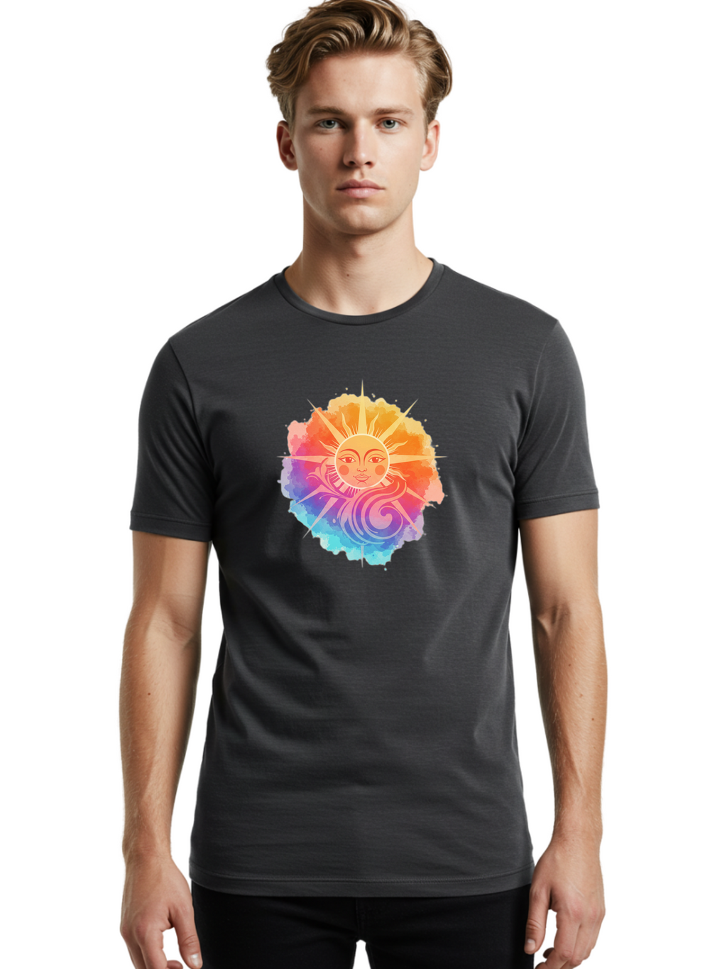 Sun-Symbol Men'S Graphic Tee, 100% Cotton, Comfortable Casual Summer Wear, Machine Washable, Vintage Camera, Old Camera, Antique Camera, Black Camera, Classic Photography, Photography Equipment, Nostalgic Device, Film Camera, Camera Art Bah202