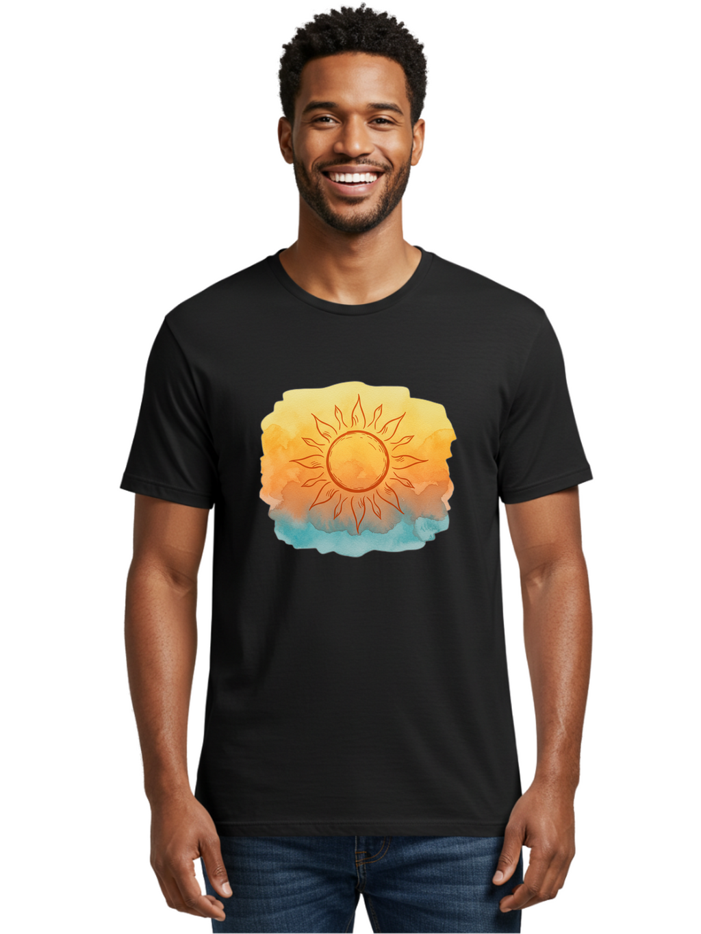 Sun Men'S Graphic Tee, 100% Cotton, Comfortable Casual Summer Wear, Machine Washable, Vintage Camera, Old Camera, Antique Camera, Black Camera, Classic Photography, Photography Equipment, Nostalgic Device, Film Camera, Camera Art Bah203
