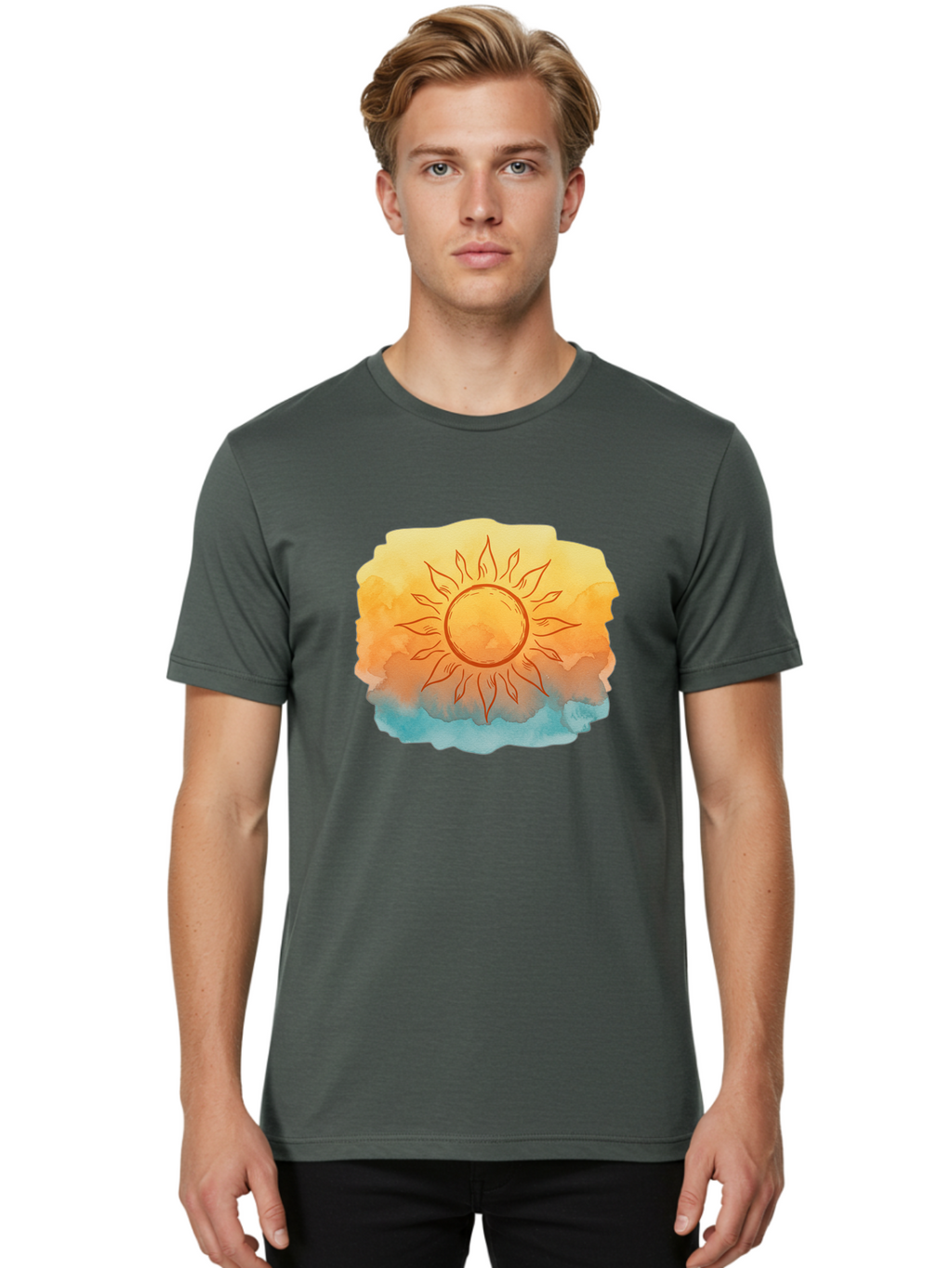 Sun Men'S Graphic Tee, 100% Cotton, Comfortable Casual Summer Wear, Machine Washable, Vintage Camera, Old Camera, Antique Camera, Black Camera, Classic Photography, Photography Equipment, Nostalgic Device, Film Camera, Camera Art Bah203