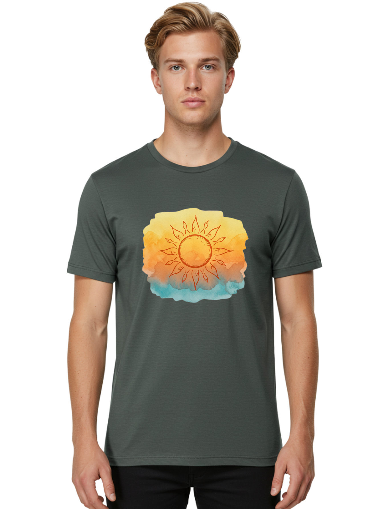 Sun Men'S Graphic Tee, 100% Cotton, Comfortable Casual Summer Wear, Machine Washable, Vintage Camera, Old Camera, Antique Camera, Black Camera, Classic Photography, Photography Equipment, Nostalgic Device, Film Camera, Camera Art Bah203