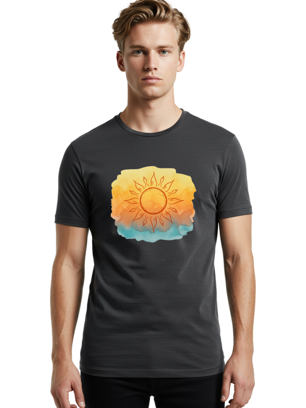 Sun Men'S Graphic Tee, 100% Cotton, Comfortable Casual Summer Wear, Machine Washable, Vintage Camera, Old Camera, Antique Camera, Black Camera, Classic Photography, Photography Equipment, Nostalgic Device, Film Camera, Camera Art Bah203