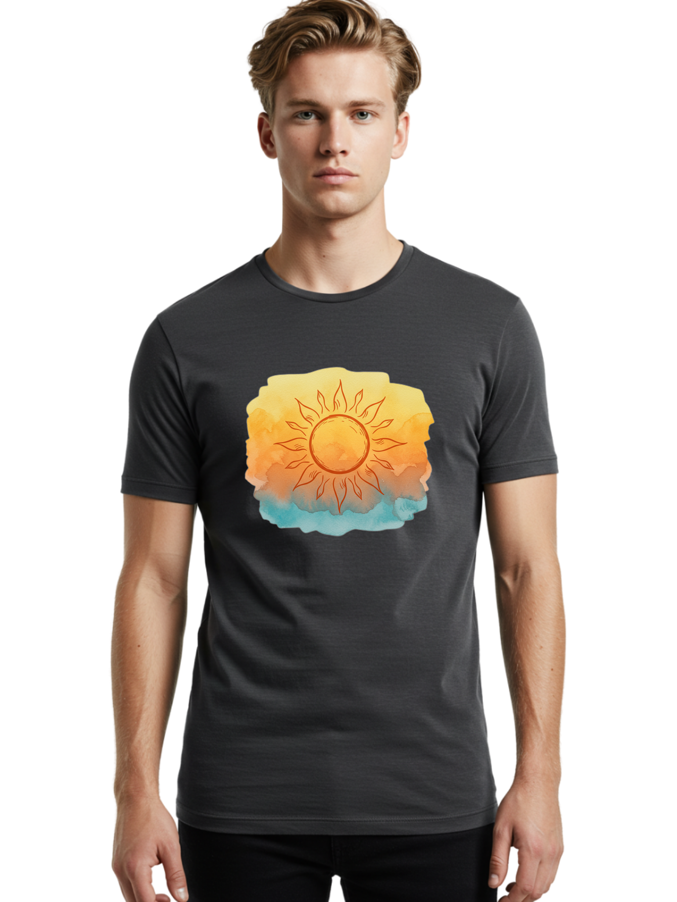 Sun Men'S Graphic Tee, 100% Cotton, Comfortable Casual Summer Wear, Machine Washable, Vintage Camera, Old Camera, Antique Camera, Black Camera, Classic Photography, Photography Equipment, Nostalgic Device, Film Camera, Camera Art Bah203