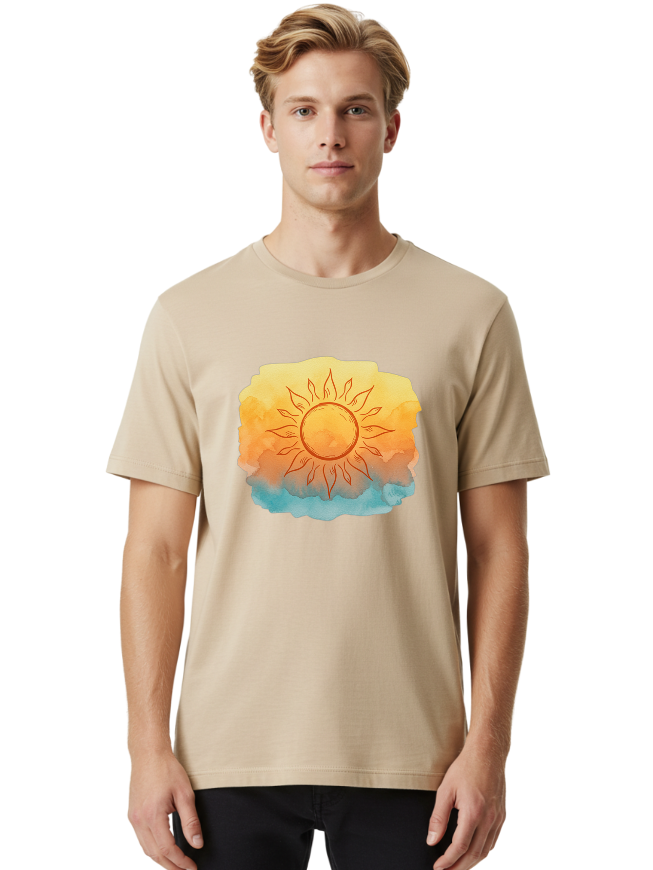 Sun Men'S Graphic Tee, 100% Cotton, Comfortable Casual Summer Wear, Machine Washable, Vintage Camera, Old Camera, Antique Camera, Black Camera, Classic Photography, Photography Equipment, Nostalgic Device, Film Camera, Camera Art Bah203