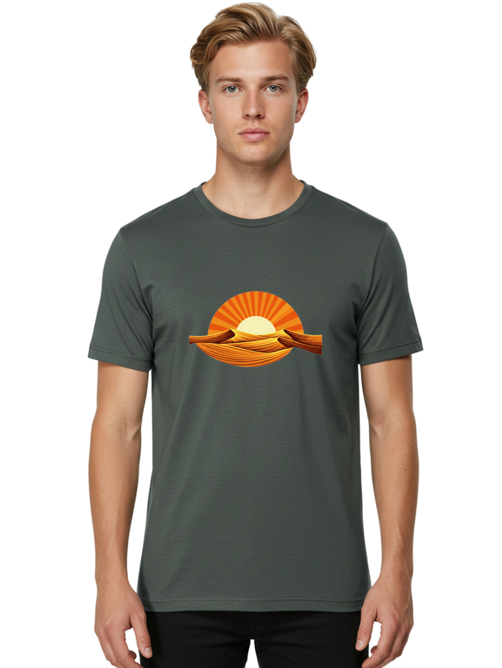 Sunrise-Over-Hills Men'S Graphic Tee, 100% Cotton, Comfortable Casual Summer Wear, Machine Washable, Vintage Camera, Old Camera, Antique Camera, Black Camera, Classic Photography, Photography Equipment, Nostalgic Device, Film Camera, Bah206