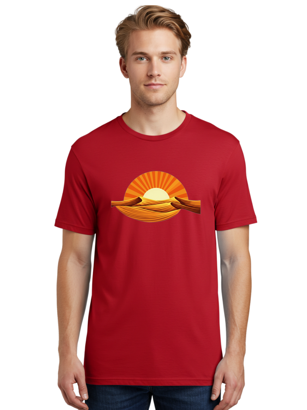 Sunrise-Over-Hills Men'S Graphic Tee, 100% Cotton, Comfortable Casual Summer Wear, Machine Washable, Vintage Camera, Old Camera, Antique Camera, Black Camera, Classic Photography, Photography Equipment, Nostalgic Device, Film Camera, Bah206