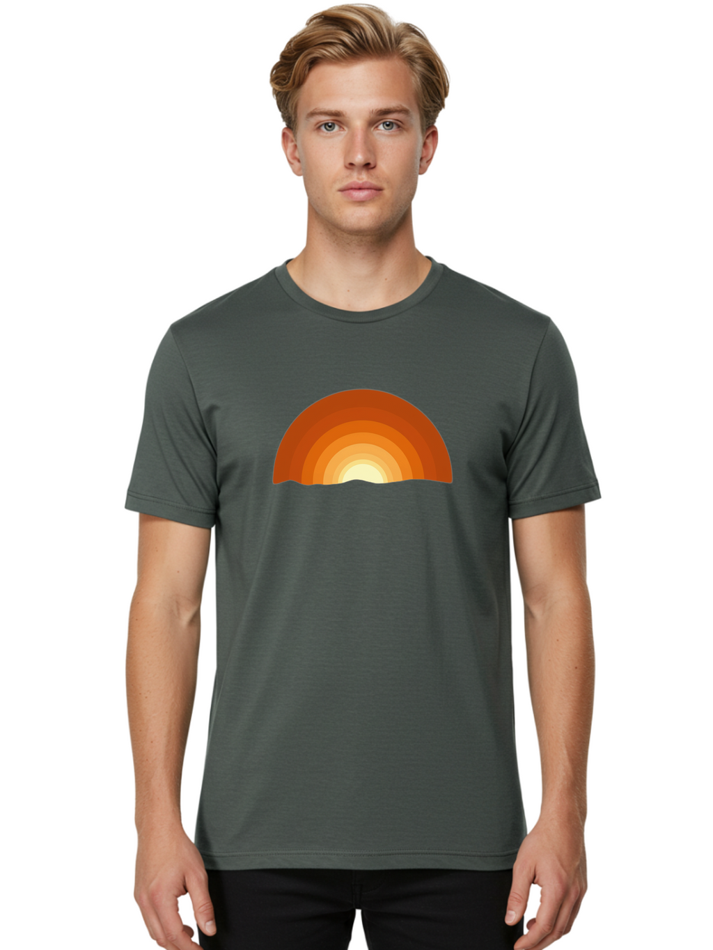 Sunset-1 Men'S Graphic Tee, 100% Cotton, Comfortable Casual Summer Wear, Machine Washable, Vintage Camera, Old Camera, Antique Camera, Black Camera, Classic Photography, Photography Equipment, Nostalgic Device, Film Camera, Camera Art Bah207