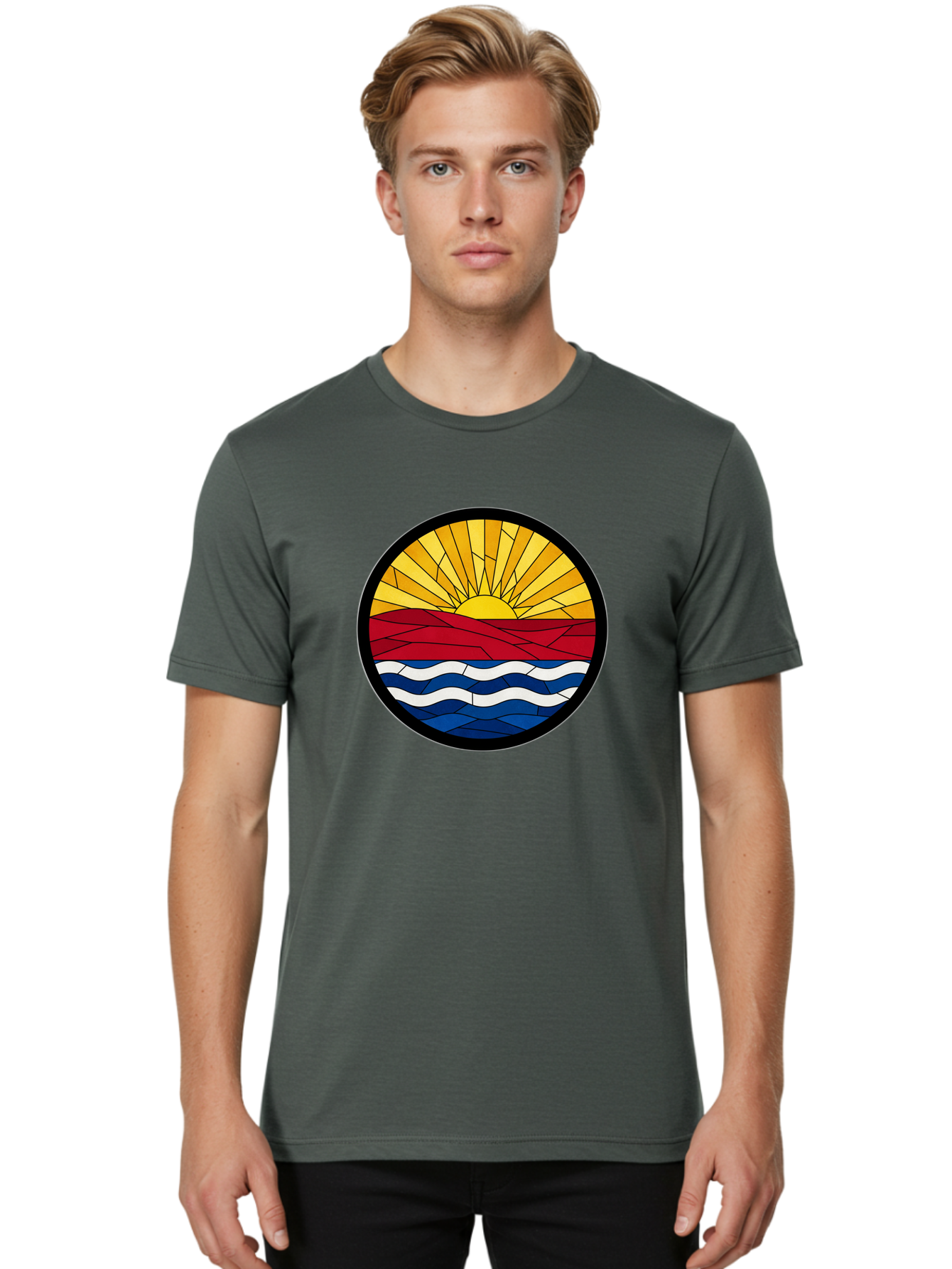 Sunset-Waves Men'S Graphic Tee, 100% Cotton, Comfortable Casual Summer Wear, Machine Washable, Vintage Camera, Old Camera, Antique Camera, Black Camera, Classic Photography, Photography Equipment, Nostalgic Device, Film Camera, Camera Art Bah210