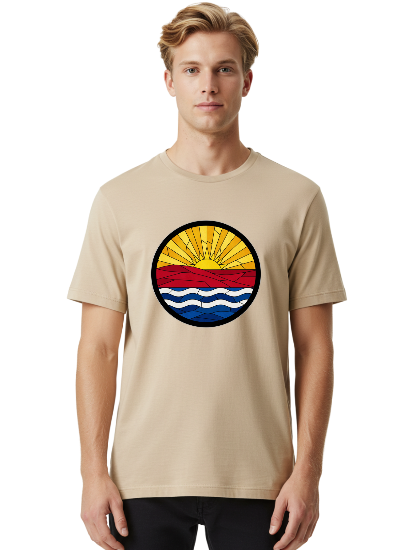 Sunset-Waves Men'S Graphic Tee, 100% Cotton, Comfortable Casual Summer Wear, Machine Washable, Vintage Camera, Old Camera, Antique Camera, Black Camera, Classic Photography, Photography Equipment, Nostalgic Device, Film Camera, Camera Art Bah210