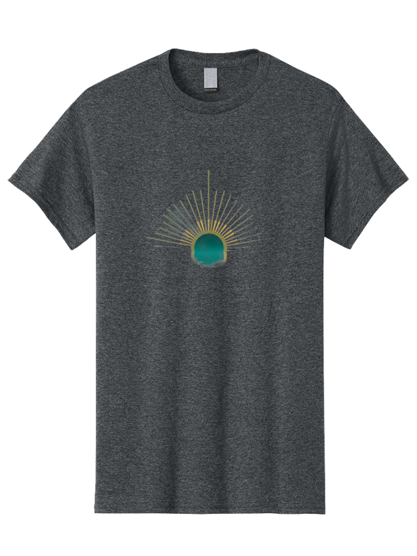 Teal-Sunburst Men'S Graphic Tee, 100% Cotton, Comfortable Casual Summer Wear, Machine Washable, Vintage Camera, Old Camera, Antique Camera, Black Camera, Classic Photography, Photography Equipment, Nostalgic Device, Film Camera, Camera Art Bah229