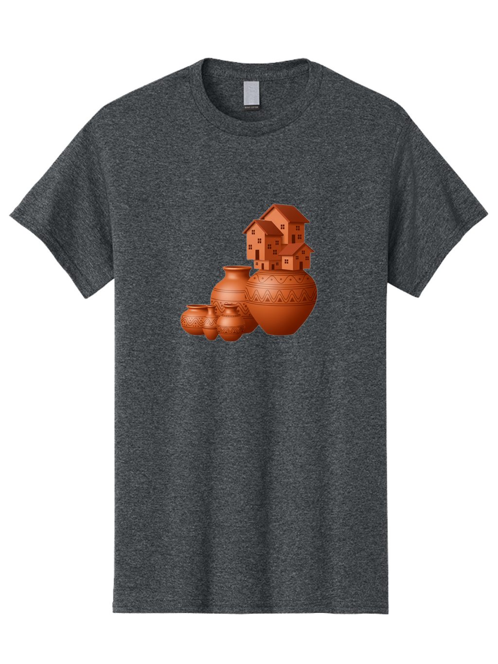 Terracotta-Pots-With-Houses Men'S Graphic Tee, 100% Cotton, Comfortable Casual Summer Wear, Machine Washable, Vintage Camera, Old Camera, Antique Camera, Black Camera, Classic Photography, Photography Equipment, Nostalgic Device, Film Camera, Bah237
