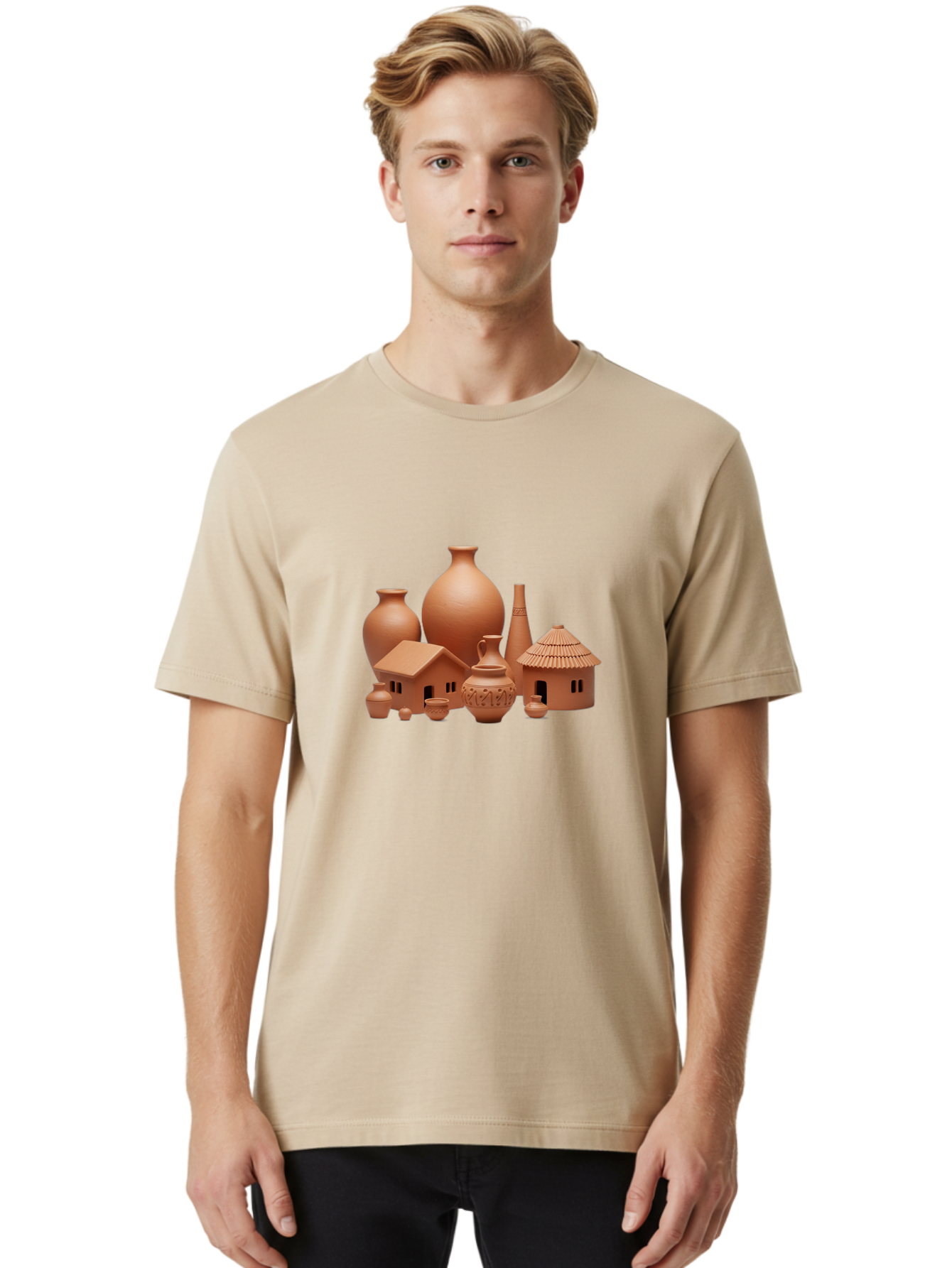 Terracotta-Pottery Men'S Graphic Tee, 100% Cotton, Comfortable Casual Summer Wear, Machine Washable, Vintage Camera, Old Camera, Antique Camera, Black Camera, Classic Photography, Photography Equipment, Nostalgic Device, Film Camera, Bah238