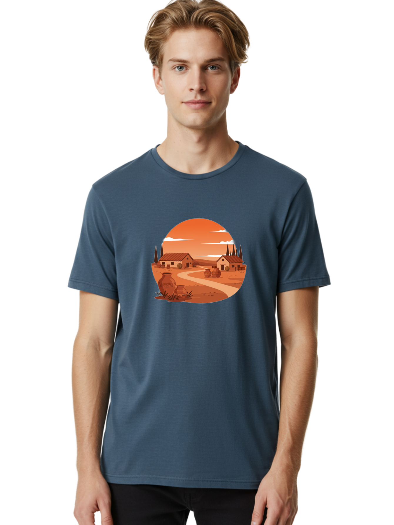 Terracotta-Village Men'S Graphic Tee, 100% Cotton, Comfortable Casual Summer Wear, Machine Washable, Vintage Camera, Old Camera, Antique Camera, Black Camera, Classic Photography, Photography Equipment, Nostalgic Device, Film Camera, Bah240