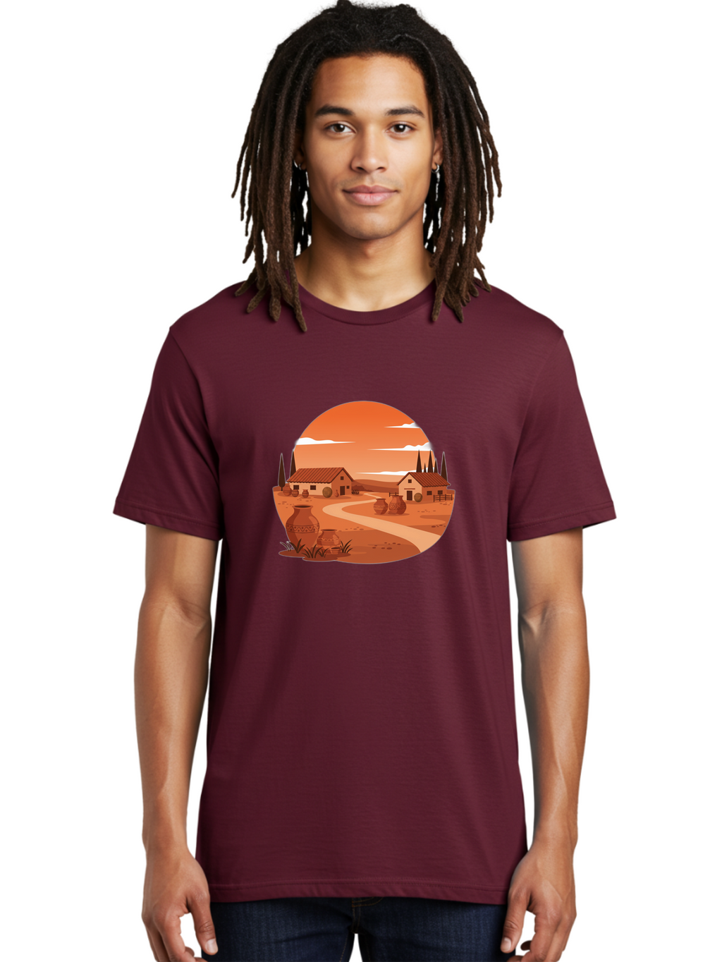 Terracotta-Village Men'S Graphic Tee, 100% Cotton, Comfortable Casual Summer Wear, Machine Washable, Vintage Camera, Old Camera, Antique Camera, Black Camera, Classic Photography, Photography Equipment, Nostalgic Device, Film Camera, Bah240
