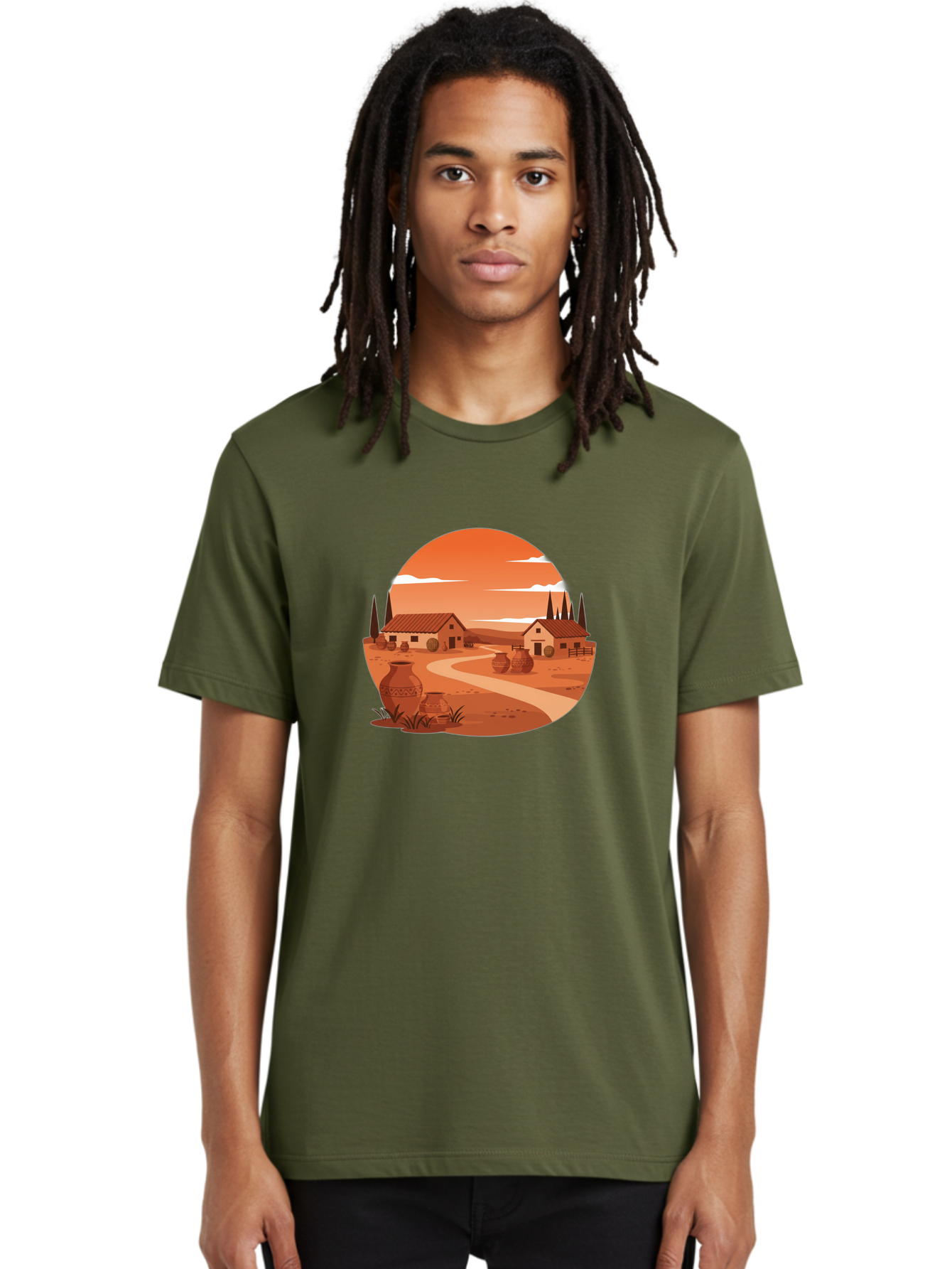Terracotta-Village Men'S Graphic Tee, 100% Cotton, Comfortable Casual Summer Wear, Machine Washable, Vintage Camera, Old Camera, Antique Camera, Black Camera, Classic Photography, Photography Equipment, Nostalgic Device, Film Camera, Bah240