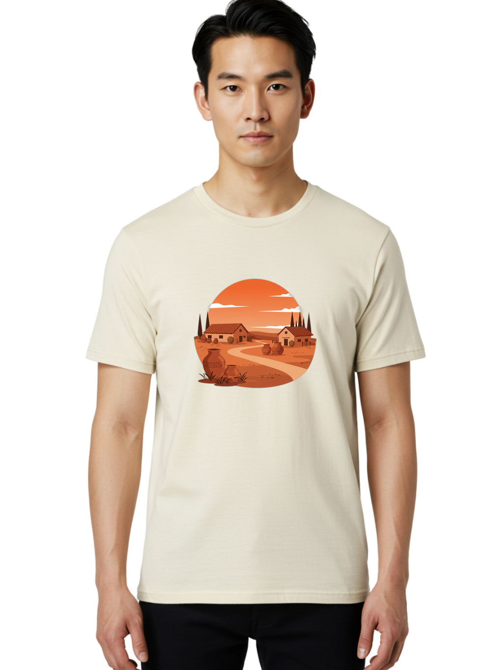 Terracotta-Village Men'S Graphic Tee, 100% Cotton, Comfortable Casual Summer Wear, Machine Washable, Vintage Camera, Old Camera, Antique Camera, Black Camera, Classic Photography, Photography Equipment, Nostalgic Device, Film Camera, Bah240