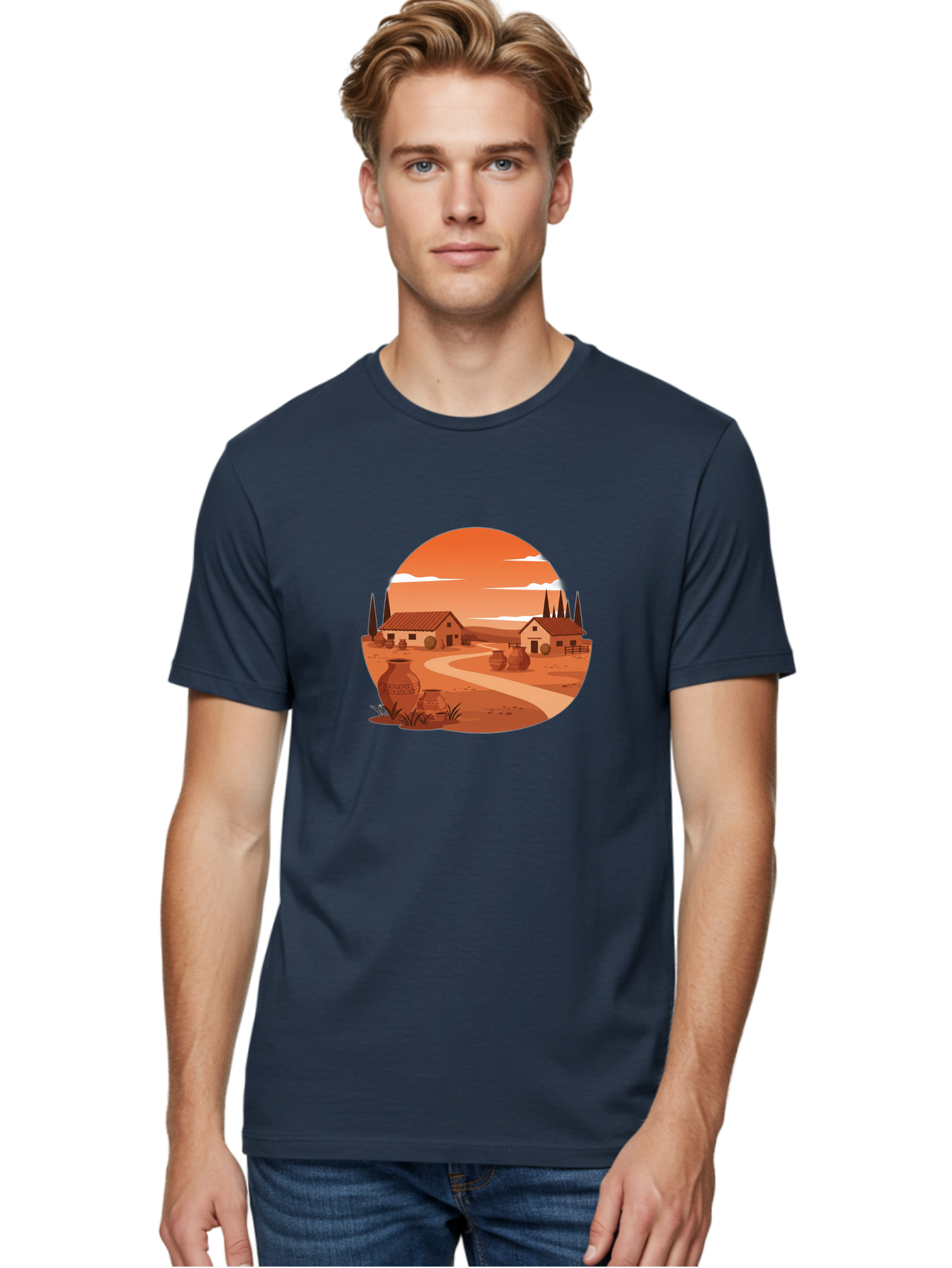 Terracotta-Village Men'S Graphic Tee, 100% Cotton, Comfortable Casual Summer Wear, Machine Washable, Vintage Camera, Old Camera, Antique Camera, Black Camera, Classic Photography, Photography Equipment, Nostalgic Device, Film Camera, Bah240