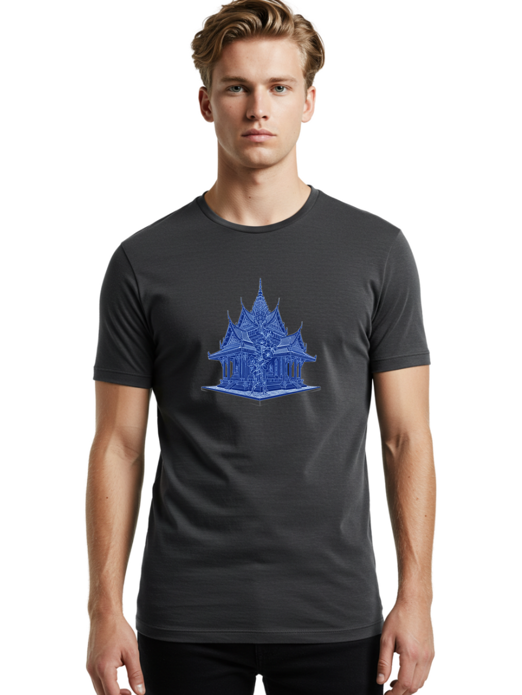 Thai-Temple Men'S Graphic Tee, 100% Cotton, Comfortable Casual Summer Wear, Machine Washable, Vintage Camera, Old Camera, Antique Camera, Black Camera, Classic Photography, Photography Equipment, Nostalgic Device, Film Camera, Camera Art Bah243