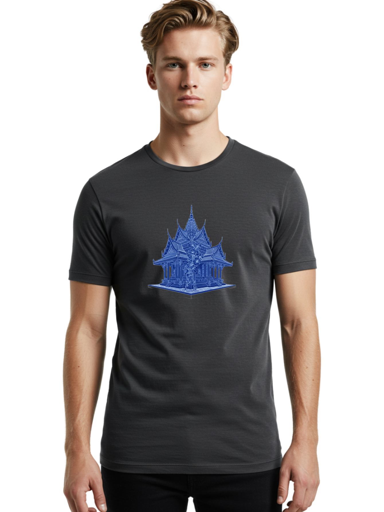 Thai-Temple Men'S Graphic Tee, 100% Cotton, Comfortable Casual Summer Wear, Machine Washable, Vintage Camera, Old Camera, Antique Camera, Black Camera, Classic Photography, Photography Equipment, Nostalgic Device, Film Camera, Camera Art Bah243