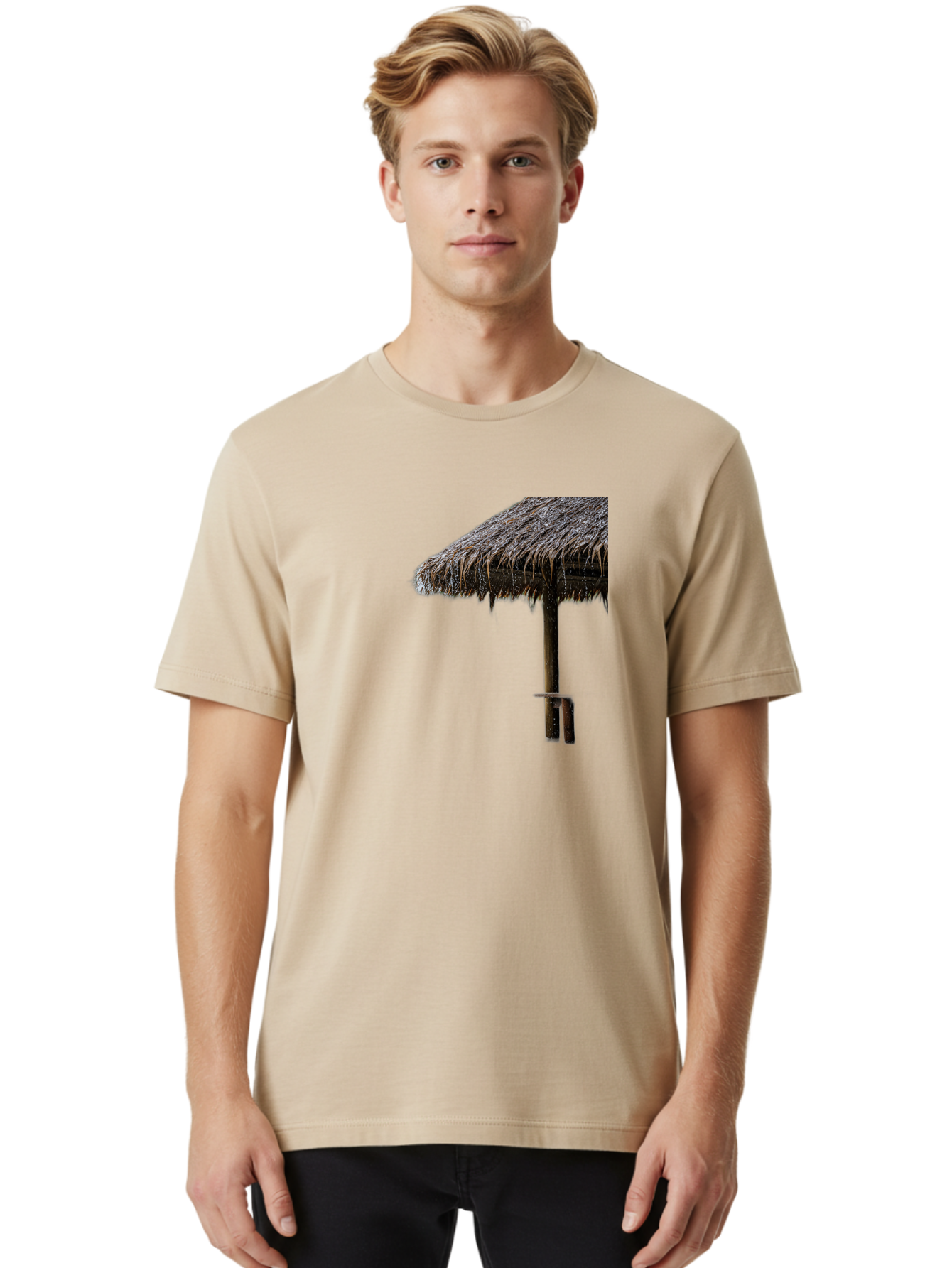 Thatched-Umbrella Men'S Graphic Tee, 100% Cotton, Comfortable Casual Summer Wear, Machine Washable, Vintage Camera, Old Camera, Antique Camera, Black Camera, Classic Photography, Photography Equipment, Nostalgic Device, Film Camera, Camera Art Bah246