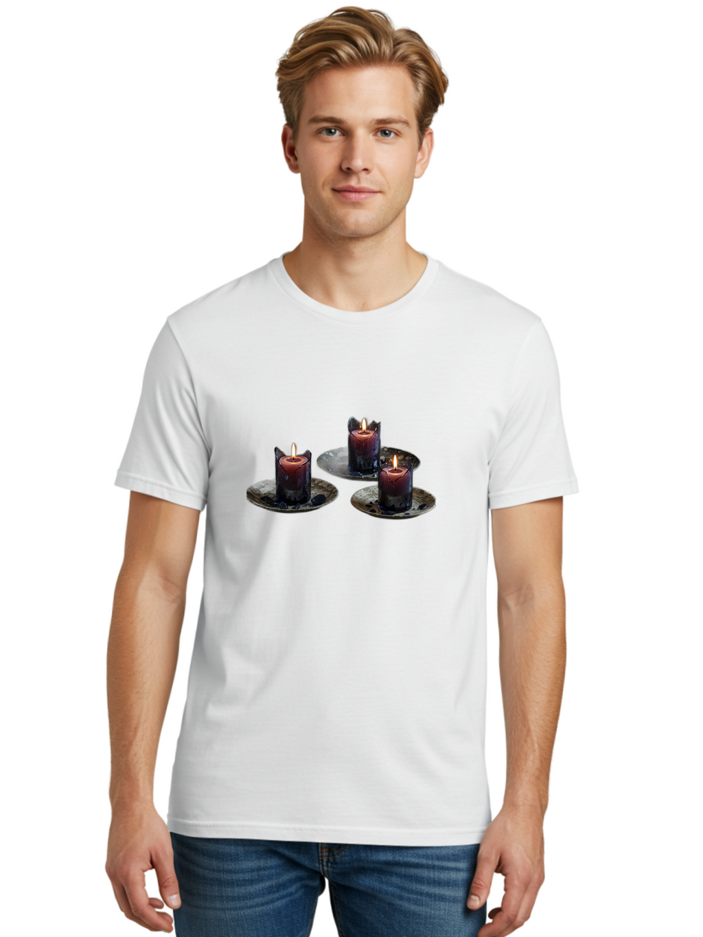 Three-Burning-Candles Men'S Graphic Tee, 100% Cotton, Comfortable Casual Summer Wear, Machine Washable, Vintage Camera, Old Camera, Antique Camera, Black Camera, Classic Photography, Photography Equipment, Nostalgic Device, Film Camera, Bah250