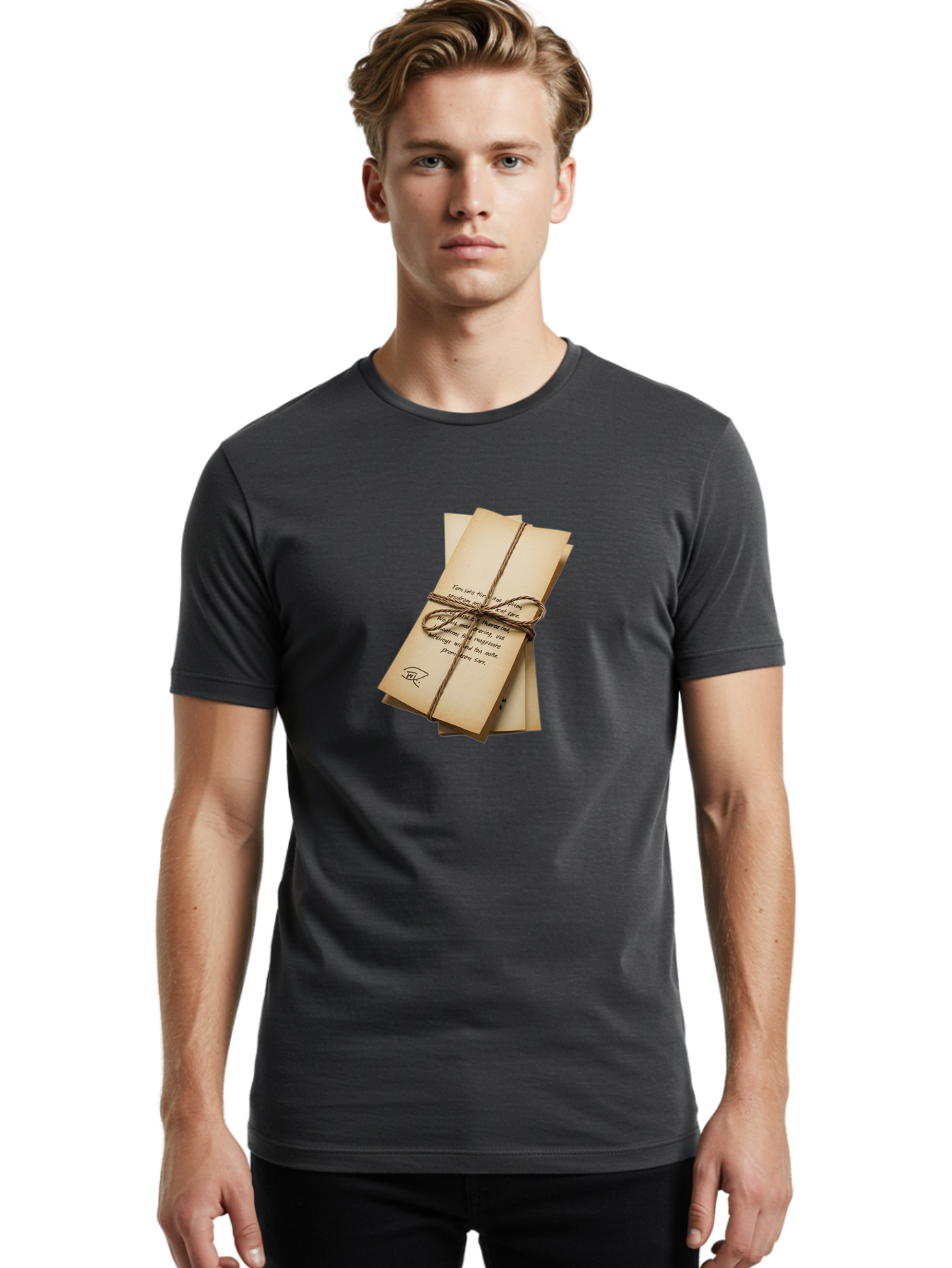 Tied-Letters-1 Men'S Graphic Tee, 100% Cotton, Comfortable Casual Summer Wear, Machine Washable, Vintage Camera, Old Camera, Antique Camera, Black Camera, Classic Photography, Photography Equipment, Nostalgic Device, Film Camera, Camera Art Bah259