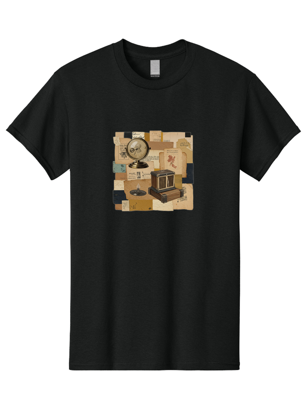Timepiece-Cage-And-Candle Men'S Graphic Tee, 100% Cotton, Comfortable Casual Summer Wear, Machine Washable, Vintage Camera, Old Camera, Antique Camera, Black Camera, Classic Photography, Photography Equipment, Nostalgic Device, Film Camera, Bah265