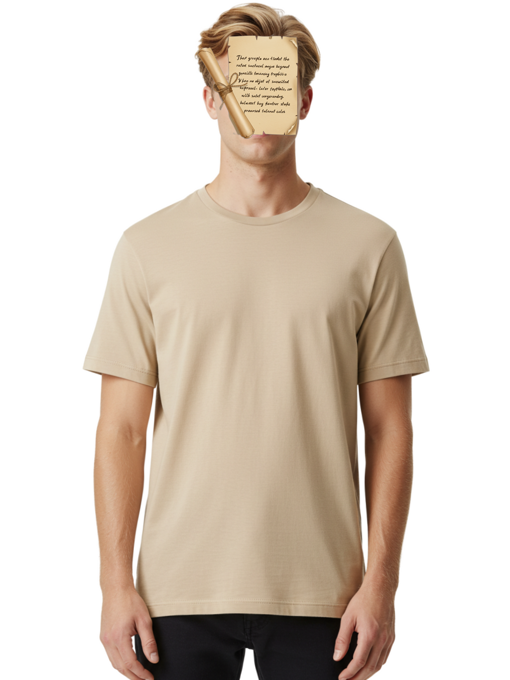 Torn-Parchment-With-Nonsense-Text Men'S Graphic Tee, 100% Cotton, Comfortable Casual Summer Wear, Machine Washable, Vintage Camera, Old Camera, Antique Camera, Black Camera, Classic Photography, Photography Equipment, Nostalgic Device, Bah271