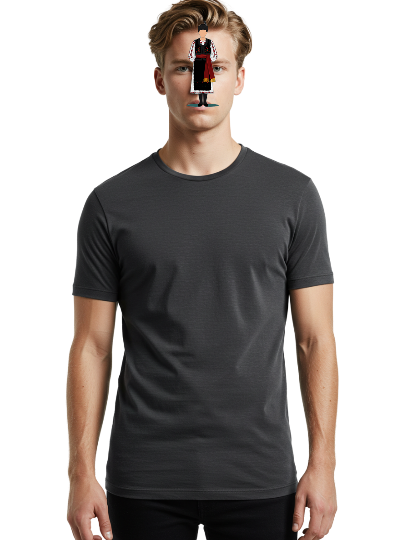 Traditional-Folk-Costume-1 Men'S Graphic Tee, 100% Cotton, Comfortable Casual Summer Wear, Machine Washable, Vintage Camera, Old Camera, Antique Camera, Black Camera, Classic Photography, Photography Equipment, Nostalgic Device, Film Camera, Bah274