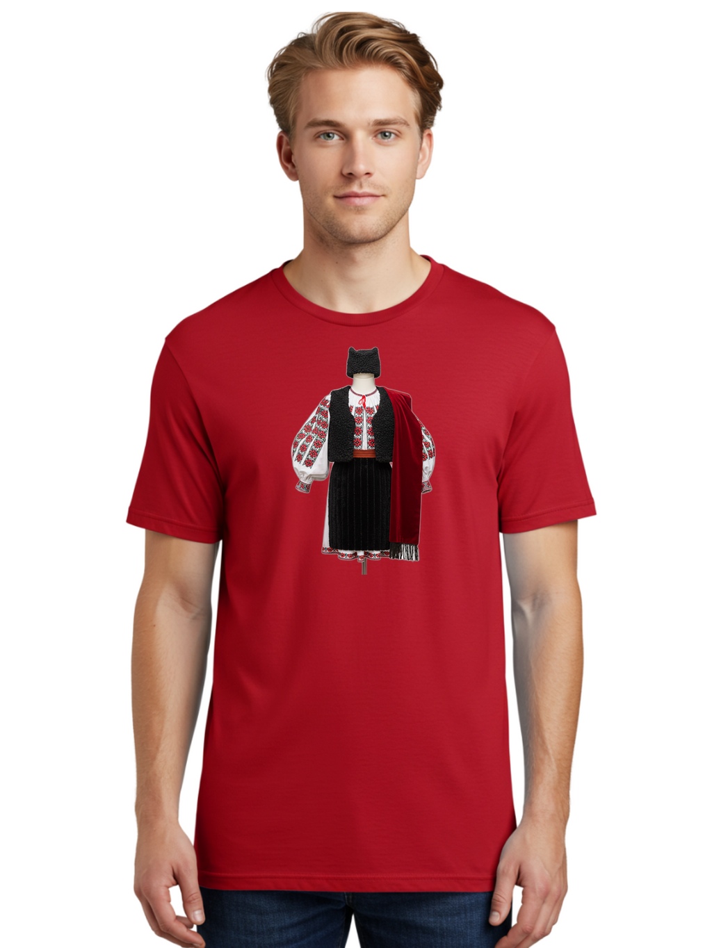 Traditional-Folk-Costume Men'S Graphic Tee, 100% Cotton, Comfortable Casual Summer Wear, Machine Washable, Vintage Camera, Old Camera, Antique Camera, Black Camera, Classic Photography, Photography Equipment, Nostalgic Device, Film Camera, Bah275