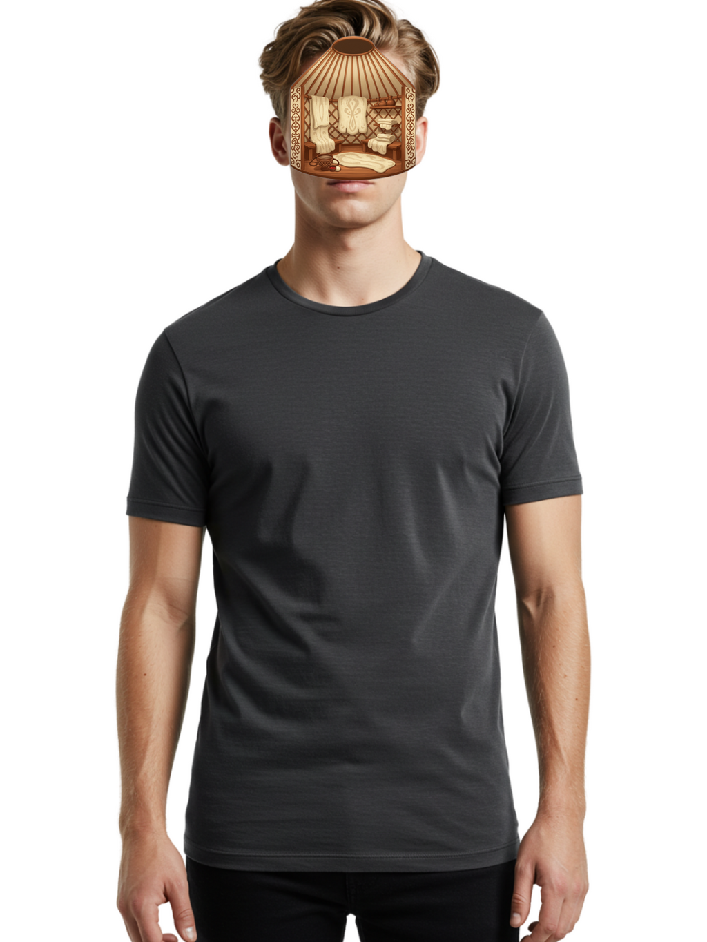 Traditional-Mongolian-Ger Men'S Graphic Tee, 100% Cotton, Comfortable Casual Summer Wear, Machine Washable, Vintage Camera, Old Camera, Antique Camera, Black Camera, Classic Photography, Photography Equipment, Nostalgic Device, Film Camera, Bah279