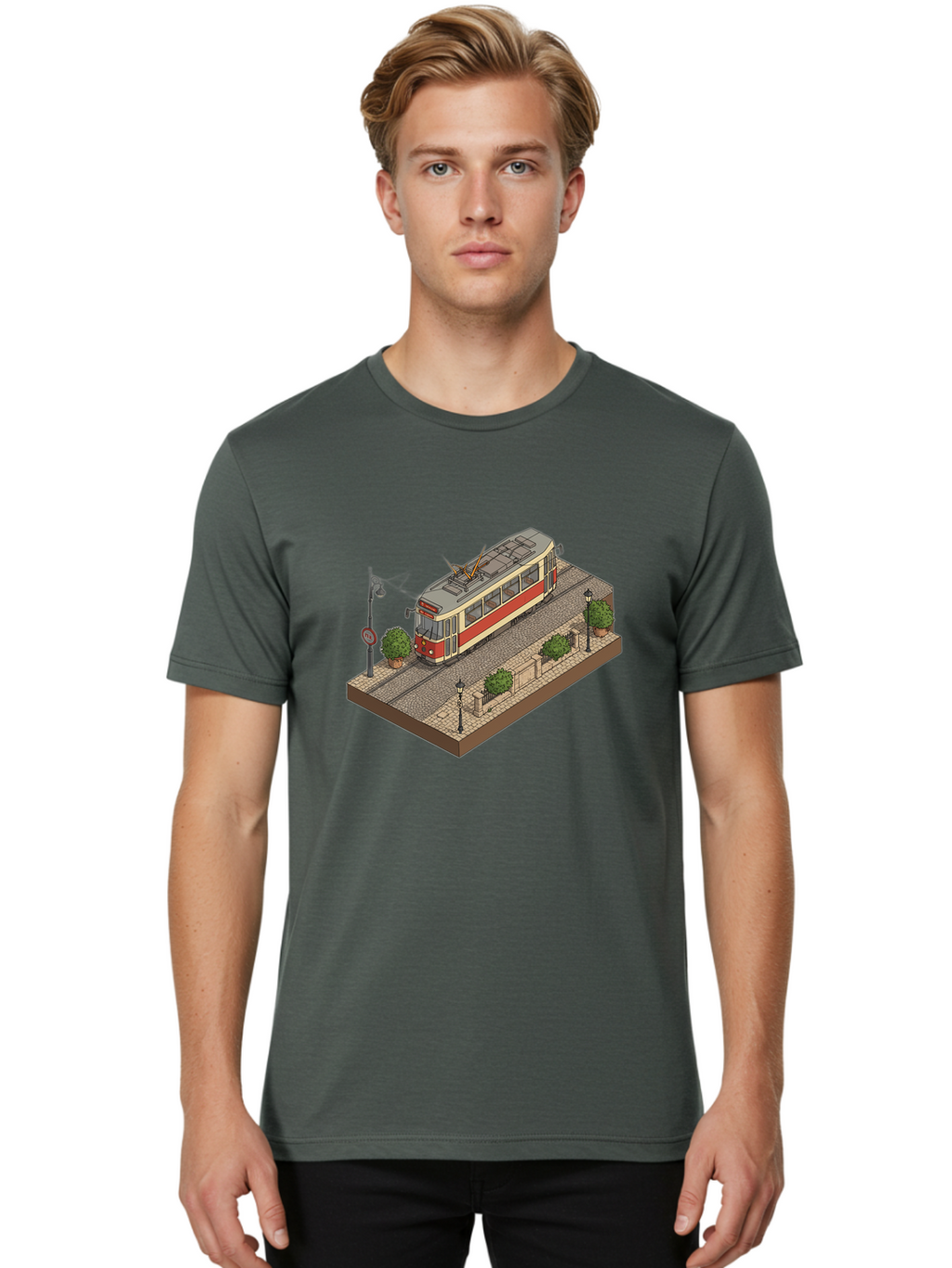 Tram Men'S Graphic Tee, 100% Cotton, Comfortable Casual Summer Wear, Machine Washable, Vintage Camera, Old Camera, Antique Camera, Black Camera, Classic Photography, Photography Equipment, Nostalgic Device, Film Camera, Camera Art Bah282