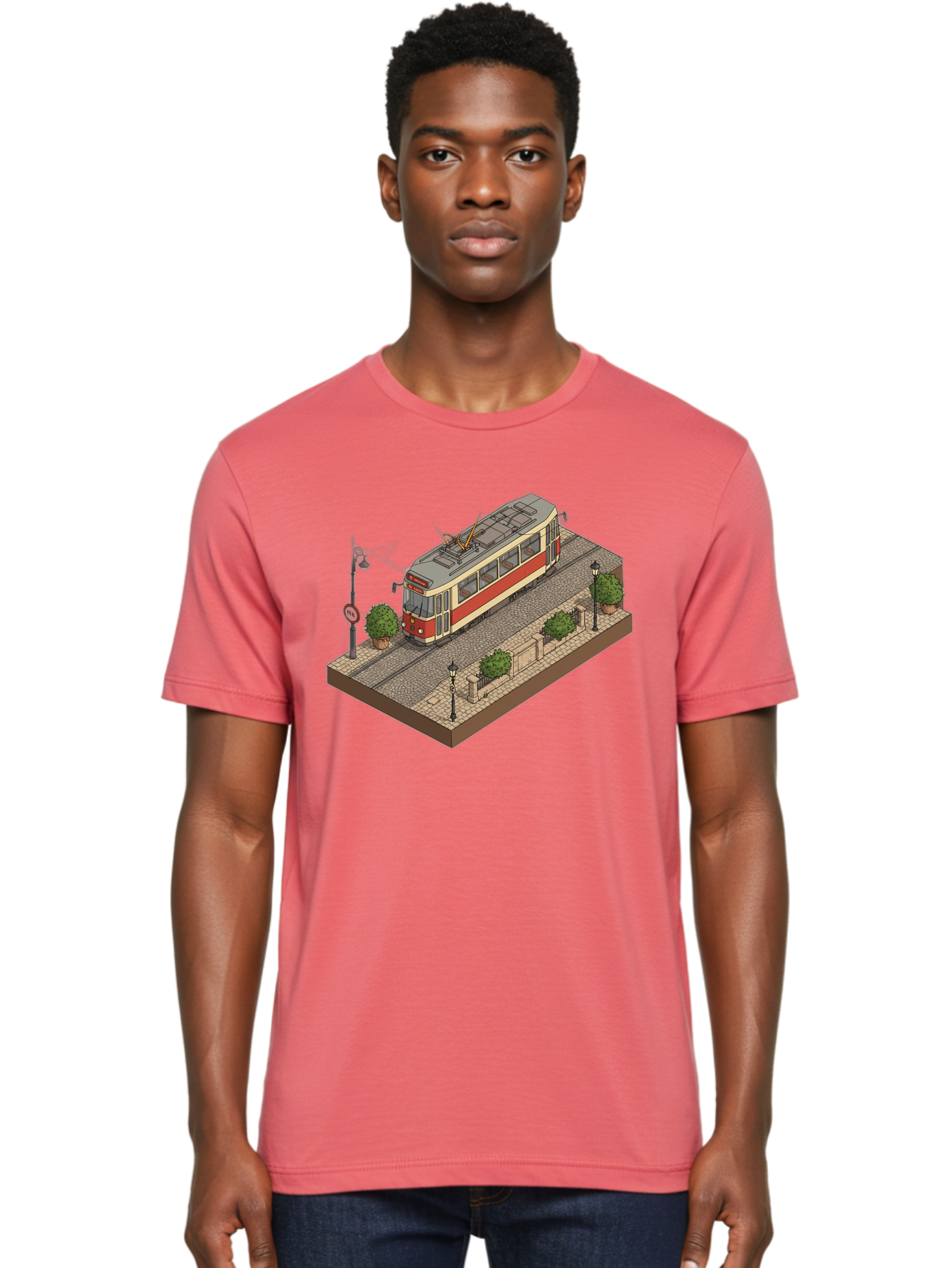 Tram Men'S Graphic Tee, 100% Cotton, Comfortable Casual Summer Wear, Machine Washable, Vintage Camera, Old Camera, Antique Camera, Black Camera, Classic Photography, Photography Equipment, Nostalgic Device, Film Camera, Camera Art Bah282