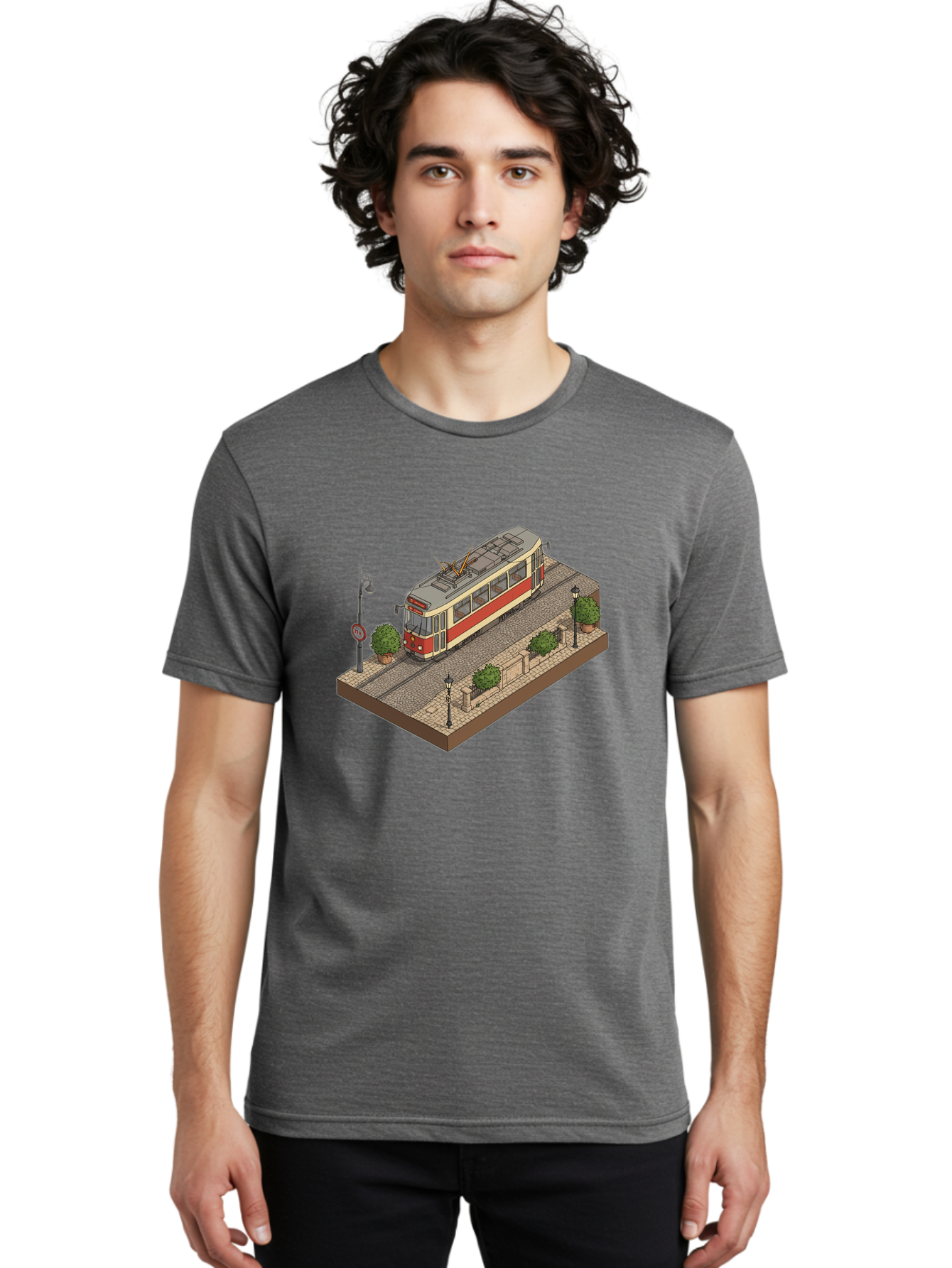 Tram Men'S Graphic Tee, 100% Cotton, Comfortable Casual Summer Wear, Machine Washable, Vintage Camera, Old Camera, Antique Camera, Black Camera, Classic Photography, Photography Equipment, Nostalgic Device, Film Camera, Camera Art Bah282