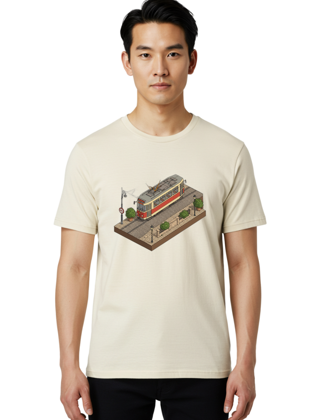 Tram Men'S Graphic Tee, 100% Cotton, Comfortable Casual Summer Wear, Machine Washable, Vintage Camera, Old Camera, Antique Camera, Black Camera, Classic Photography, Photography Equipment, Nostalgic Device, Film Camera, Camera Art Bah282