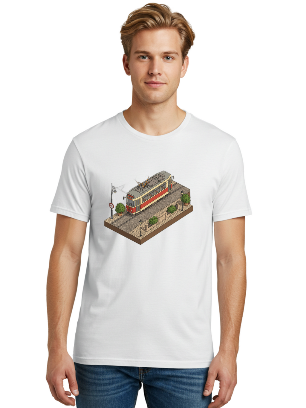 Tram Men'S Graphic Tee, 100% Cotton, Comfortable Casual Summer Wear, Machine Washable, Vintage Camera, Old Camera, Antique Camera, Black Camera, Classic Photography, Photography Equipment, Nostalgic Device, Film Camera, Camera Art Bah282
