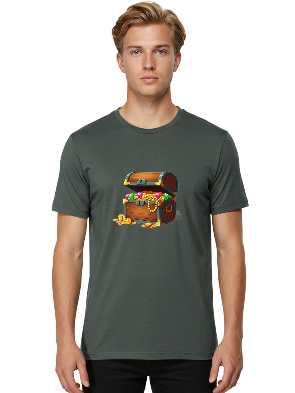 Treasure-Chest Men'S Graphic Tee, 100% Cotton, Comfortable Casual Summer Wear, Machine Washable, Vintage Camera, Old Camera, Antique Camera, Black Camera, Classic Photography, Photography Equipment, Nostalgic Device, Film Camera, Camera Art Bah284