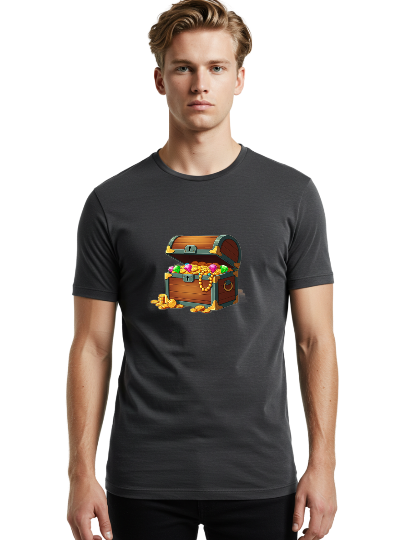 Treasure-Chest Men'S Graphic Tee, 100% Cotton, Comfortable Casual Summer Wear, Machine Washable, Vintage Camera, Old Camera, Antique Camera, Black Camera, Classic Photography, Photography Equipment, Nostalgic Device, Film Camera, Camera Art Bah284