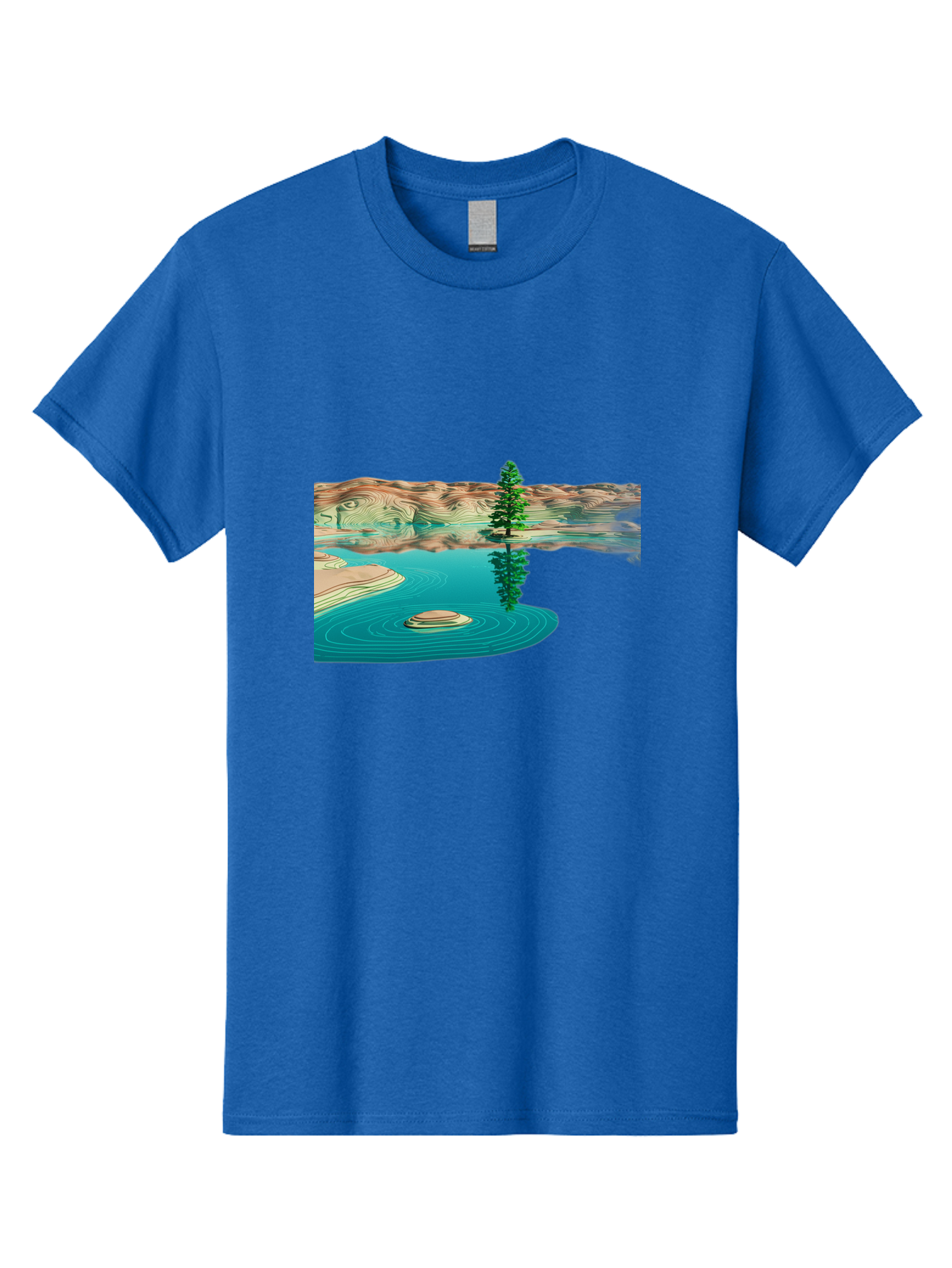 Tree-Reflection Men'S Graphic Tee, 100% Cotton, Comfortable Casual Summer Wear, Machine Washable, Vintage Camera, Old Camera, Antique Camera, Black Camera, Classic Photography, Photography Equipment, Nostalgic Device, Film Camera, Camera Art Bah286