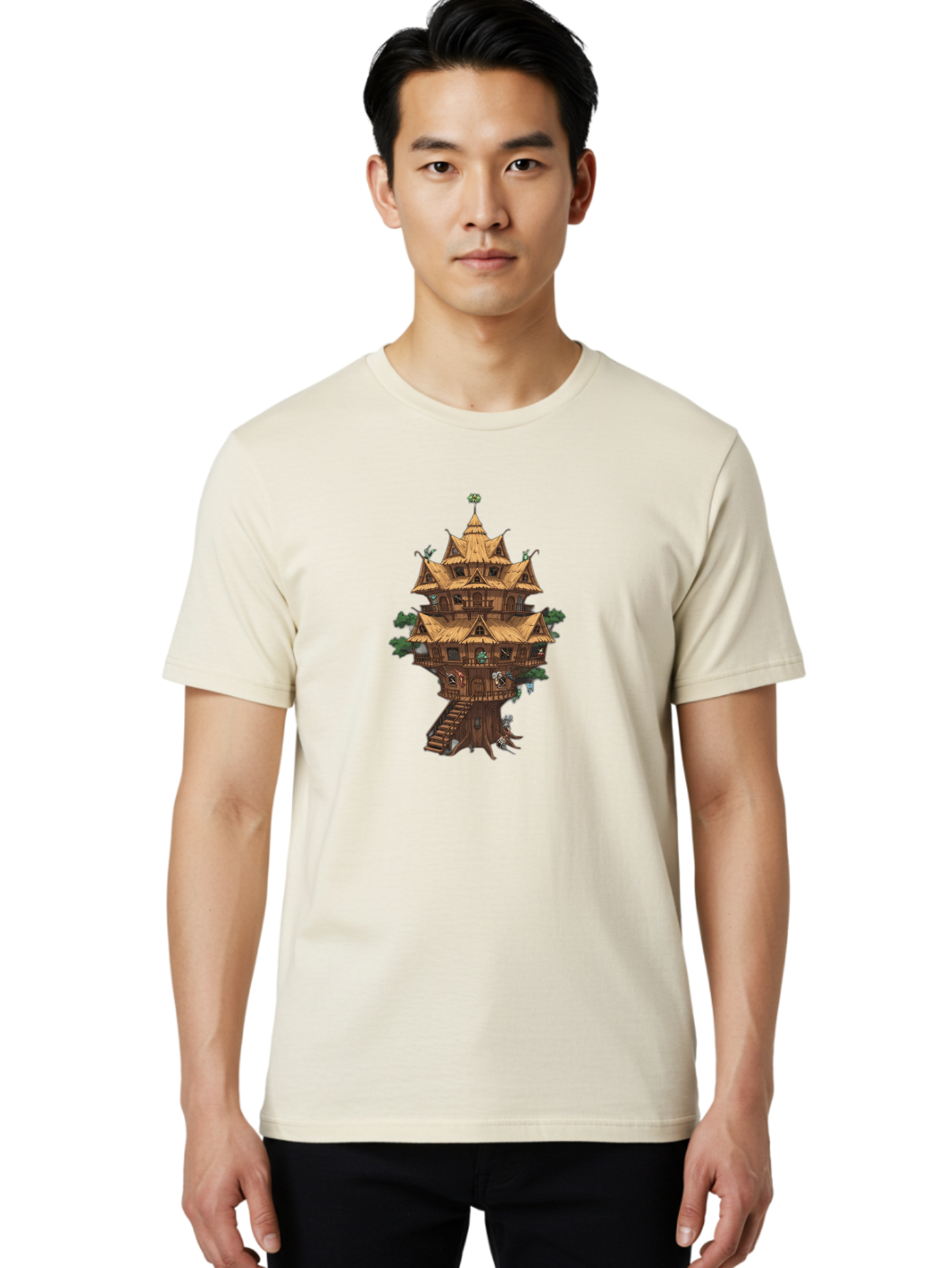 Treehouse Men'S Graphic Tee, 100% Cotton, Comfortable Casual Summer Wear, Machine Washable, Vintage Camera, Old Camera, Antique Camera, Black Camera, Classic Photography, Photography Equipment, Nostalgic Device, Film Camera, Camera Art Bah287