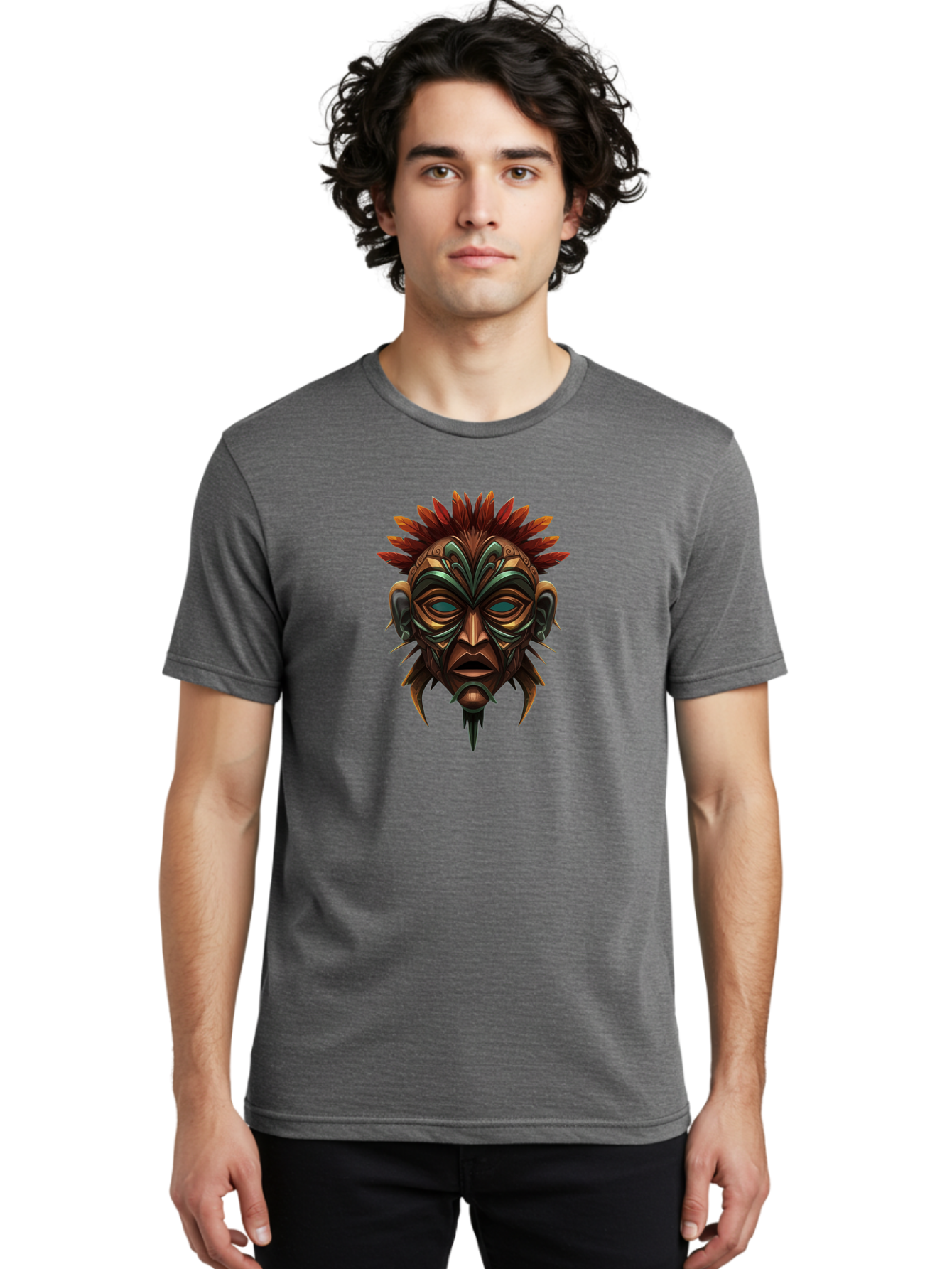 Tribal-Mask Men'S Graphic Tee, 100% Cotton, Comfortable Casual Summer Wear, Machine Washable, Vintage Camera, Old Camera, Antique Camera, Black Camera, Classic Photography, Photography Equipment, Nostalgic Device, Film Camera, Camera Art Bah288