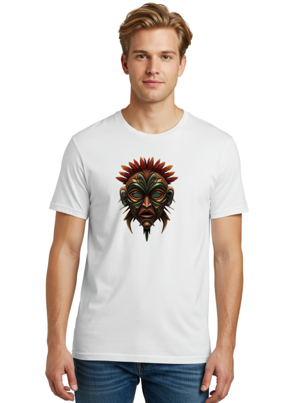Tribal-Mask Men'S Graphic Tee, 100% Cotton, Comfortable Casual Summer Wear, Machine Washable, Vintage Camera, Old Camera, Antique Camera, Black Camera, Classic Photography, Photography Equipment, Nostalgic Device, Film Camera, Camera Art Bah288