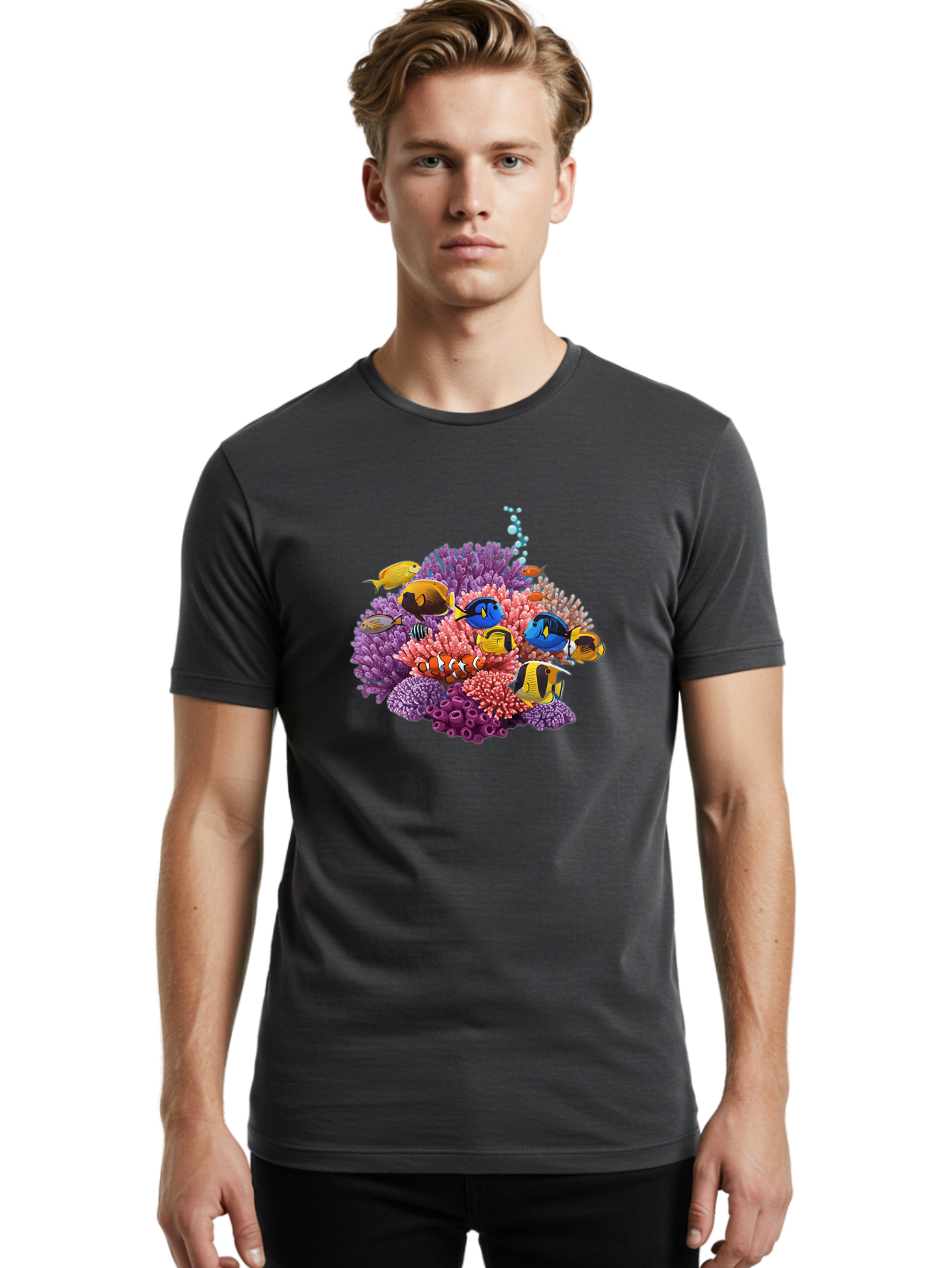 Tropical-Fish Men'S Graphic Tee, 100% Cotton, Comfortable Casual Summer Wear, Machine Washable, Vintage Camera, Old Camera, Antique Camera, Black Camera, Classic Photography, Photography Equipment, Nostalgic Device, Film Camera, Camera Art Bah291