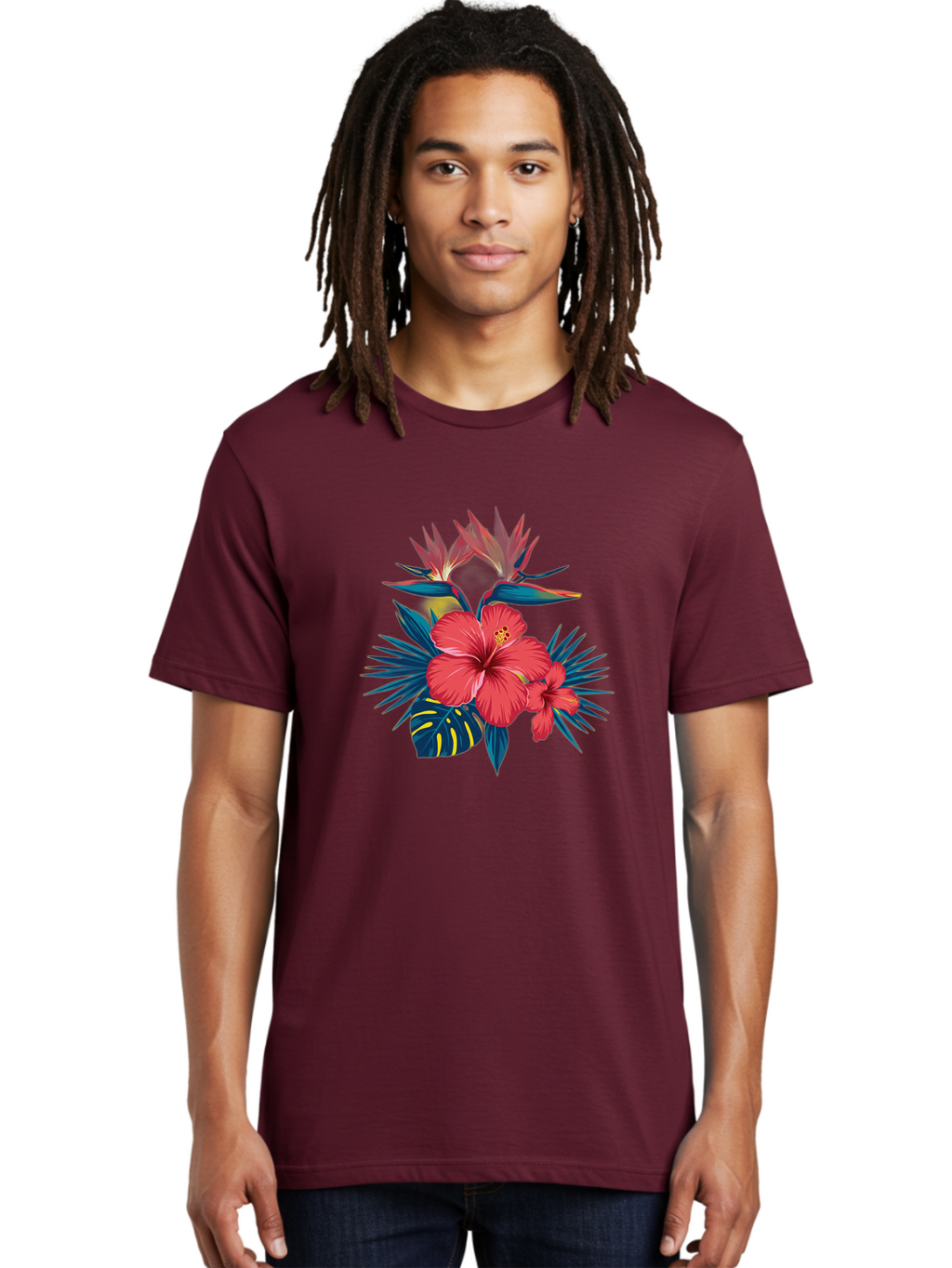 Tropical-Hibiscus Men'S Graphic Tee, 100% Cotton, Comfortable Casual Summer Wear, Machine Washable, Vintage Camera, Old Camera, Antique Camera, Black Camera, Classic Photography, Photography Equipment, Nostalgic Device, Film Camera, Camera Art Bah292