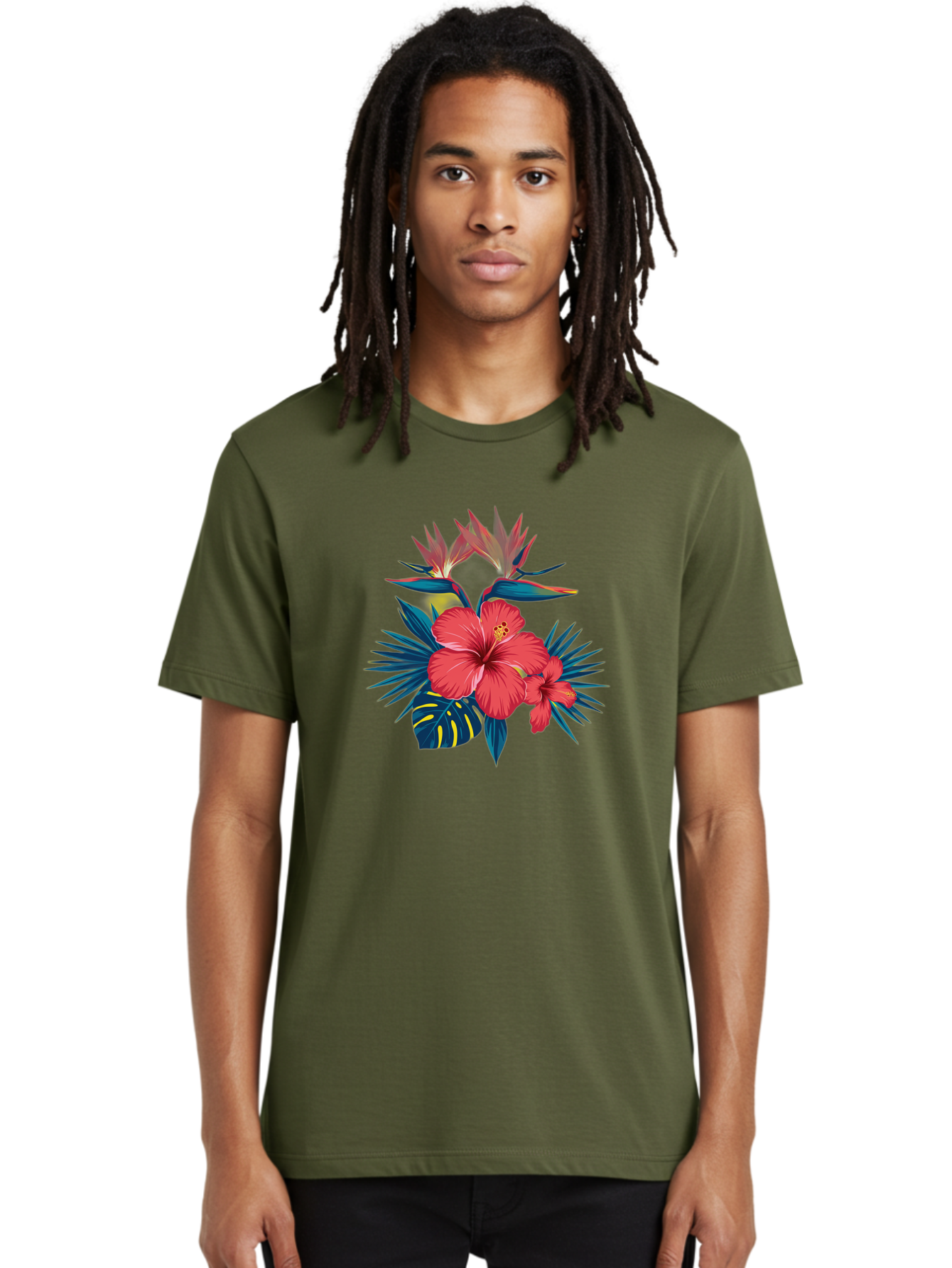Tropical-Hibiscus Men'S Graphic Tee, 100% Cotton, Comfortable Casual Summer Wear, Machine Washable, Vintage Camera, Old Camera, Antique Camera, Black Camera, Classic Photography, Photography Equipment, Nostalgic Device, Film Camera, Camera Art Bah292