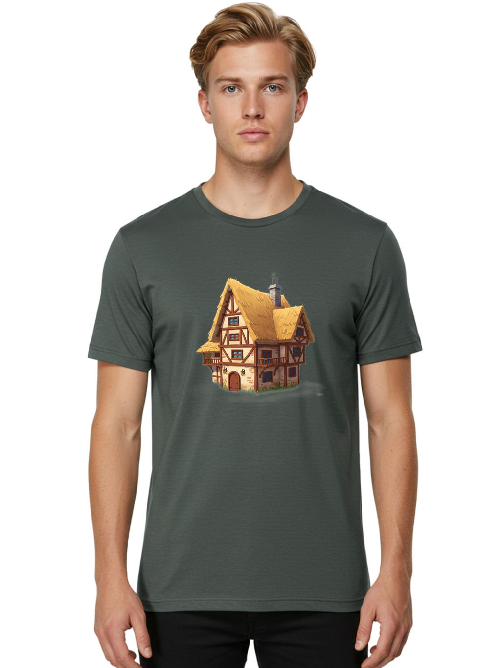 Tudor-Style-House Men'S Graphic Tee, 100% Cotton, Comfortable Casual Summer Wear, Machine Washable, Vintage Camera, Old Camera, Antique Camera, Black Camera, Classic Photography, Photography Equipment, Nostalgic Device, Film Camera, Camera Art Bah295