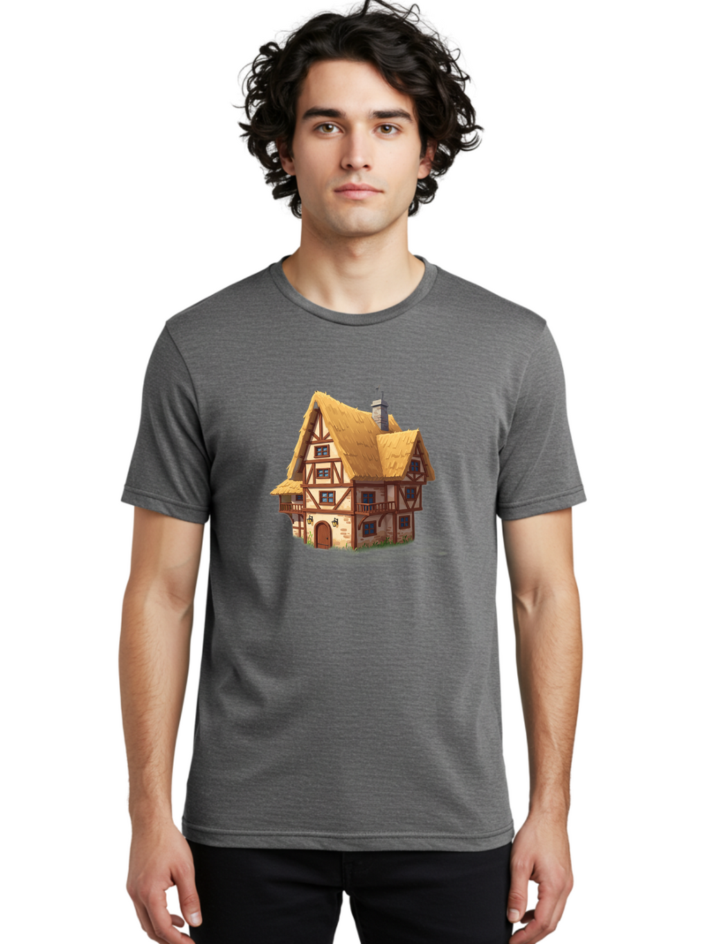 Tudor-Style-House Men'S Graphic Tee, 100% Cotton, Comfortable Casual Summer Wear, Machine Washable, Vintage Camera, Old Camera, Antique Camera, Black Camera, Classic Photography, Photography Equipment, Nostalgic Device, Film Camera, Camera Art Bah295