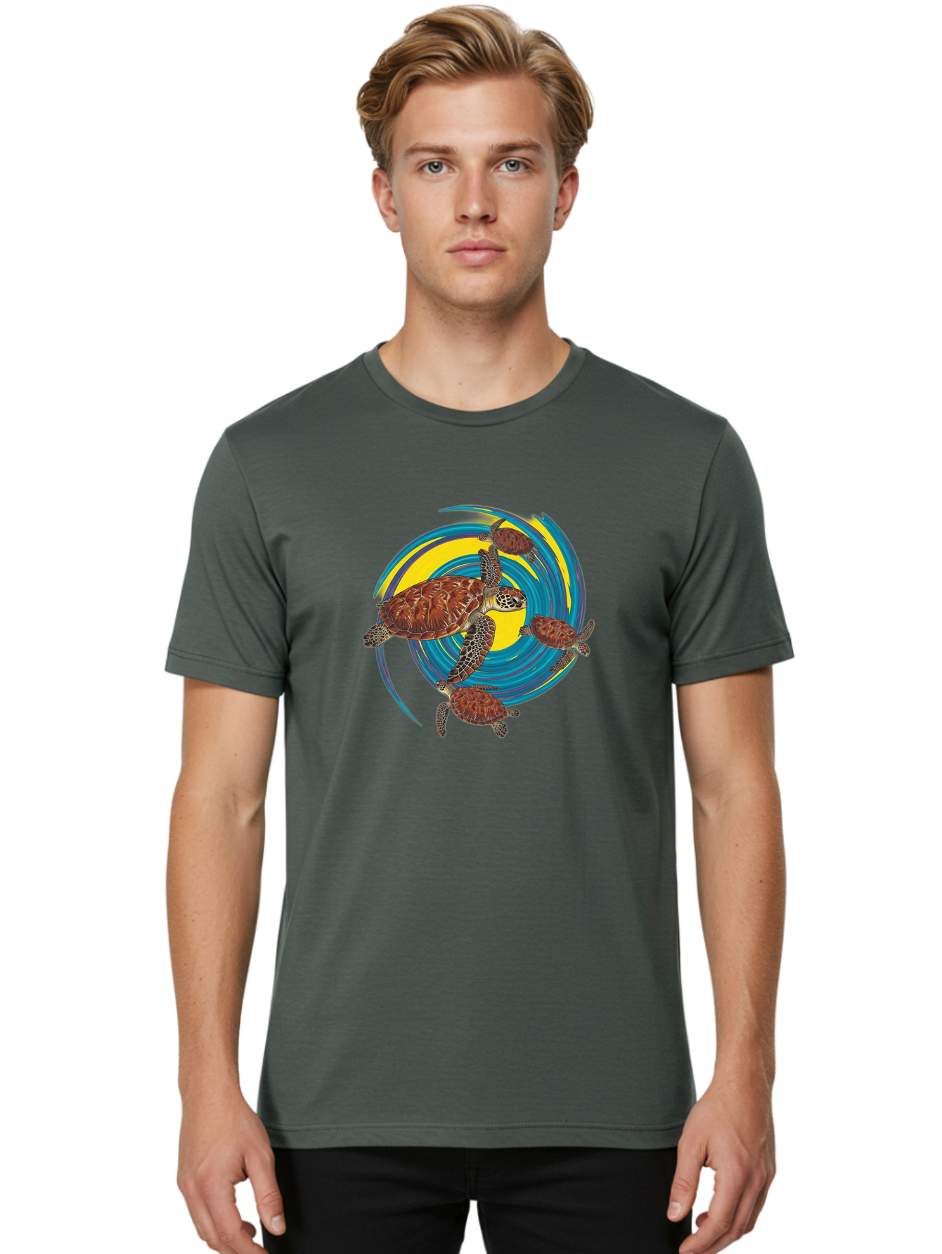 Turtles Men'S Graphic Tee, 100% Cotton, Comfortable Casual Summer Wear, Machine Washable, Vintage Camera, Old Camera, Antique Camera, Black Camera, Classic Photography, Photography Equipment, Nostalgic Device, Film Camera, Camera Art Bah296
