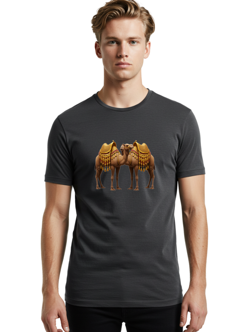 Two-Camels Men'S Graphic Tee, 100% Cotton, Comfortable Casual Summer Wear, Machine Washable, Vintage Camera, Old Camera, Antique Camera, Black Camera, Classic Photography, Photography Equipment, Nostalgic Device, Film Camera, Camera Art Bah301