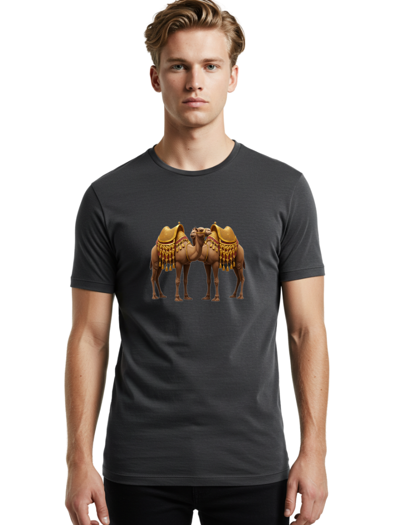Two-Camels Men'S Graphic Tee, 100% Cotton, Comfortable Casual Summer Wear, Machine Washable, Vintage Camera, Old Camera, Antique Camera, Black Camera, Classic Photography, Photography Equipment, Nostalgic Device, Film Camera, Camera Art Bah301